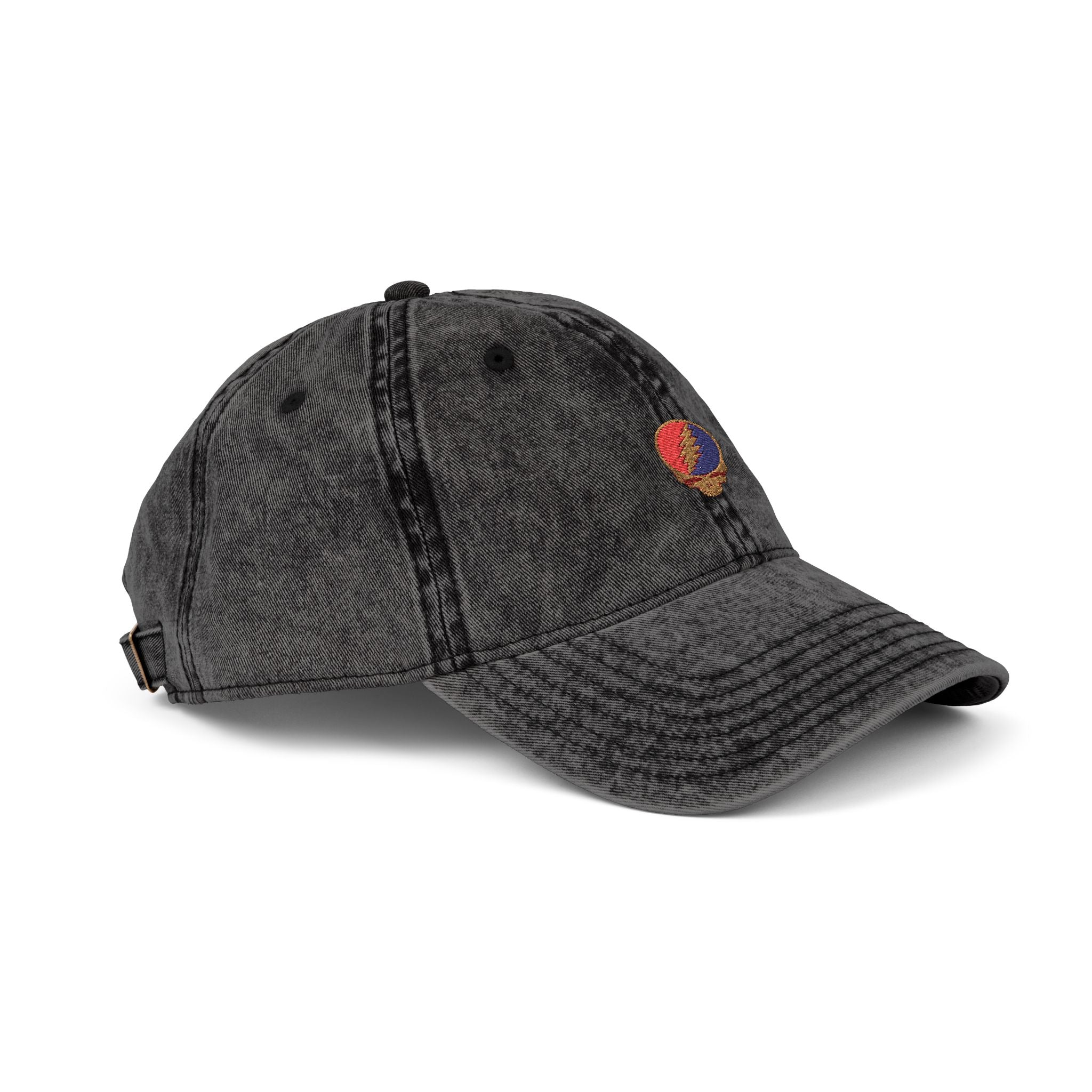 Grateful Dead Steal Your Face Hat | Vintage Washed Dead Embroidered Dad Cap | Jam Band Festival Hat