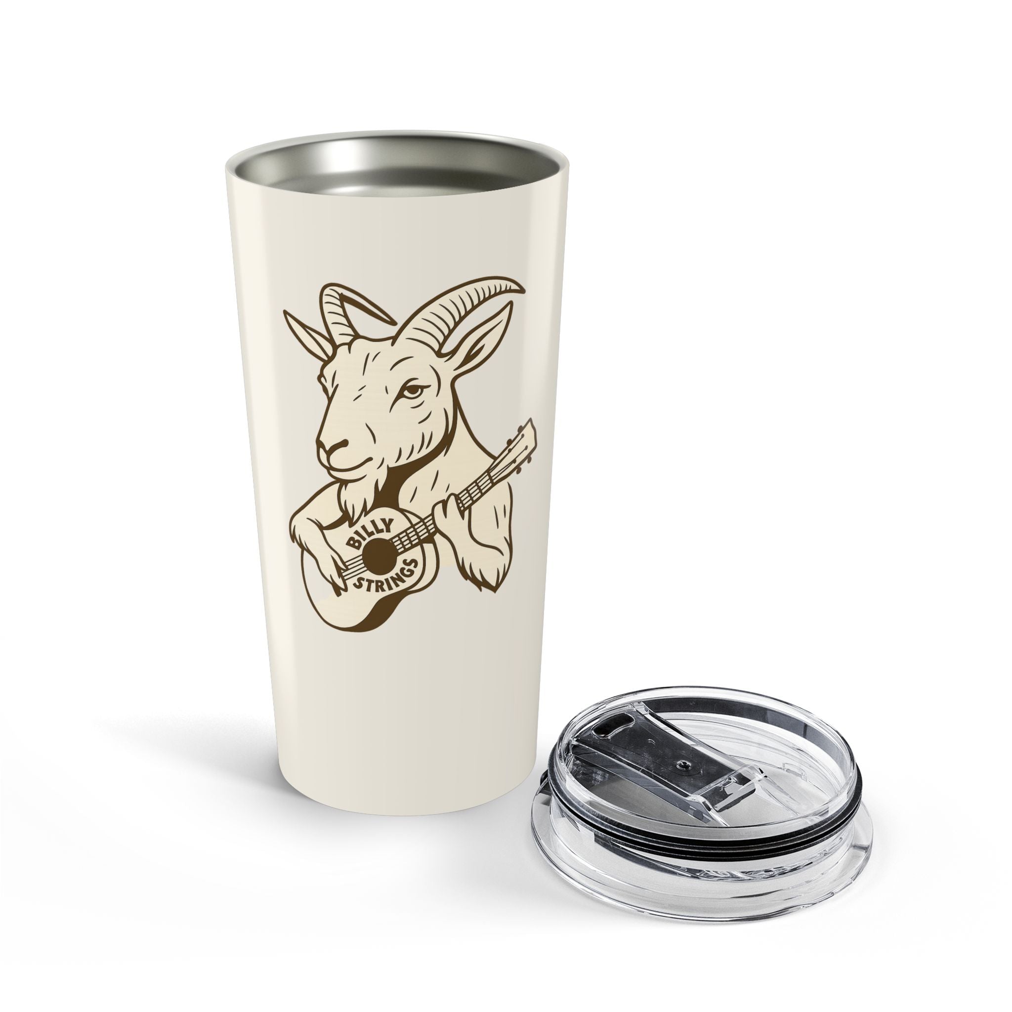 Billy Strings Goat Guitar Tumbler | 20oz Insulated Stainless Steel Cup | Bluegrass Folk Music Gift