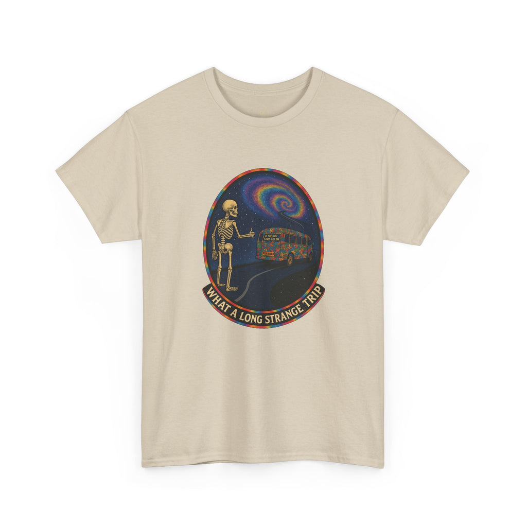 Grateful Dead Shirt | Long Strange Trip Tee | Psychedelic Skeleton Bus Graphic Tee | Jam Band Hippie T-Shirt