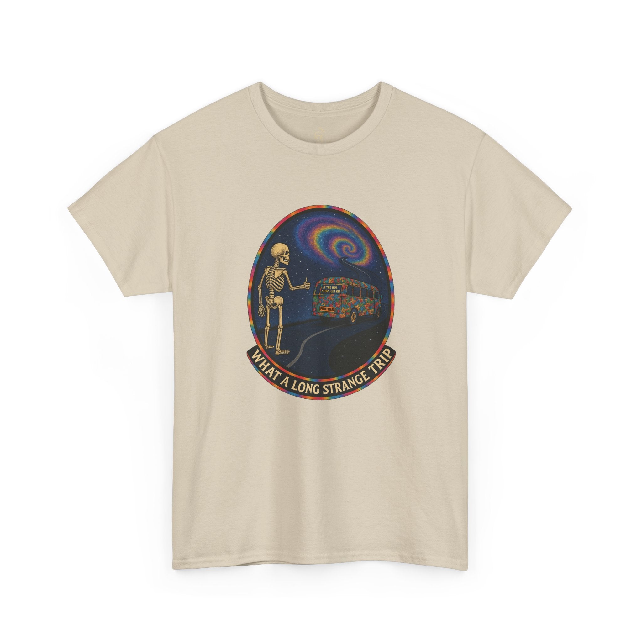 Grateful Dead Shirt | Long Strange Trip Tee | Psychedelic Skeleton Bus Graphic Tee | Jam Band Hippie T-Shirt