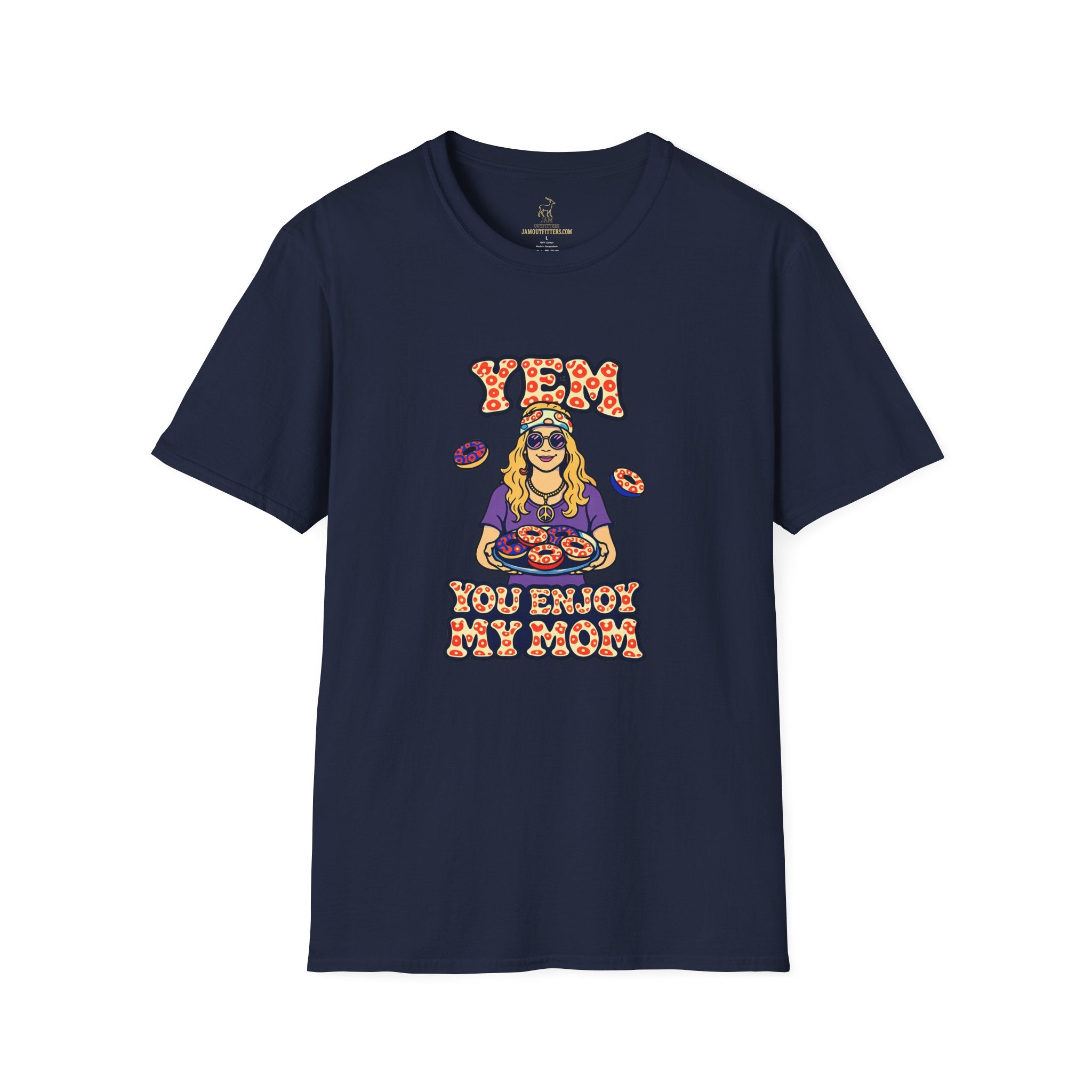 YEM You Enjoy My Mom Donut T-Shirt | Retro Phish Jam Band Graphic Tee | Funny Mom Shirt
