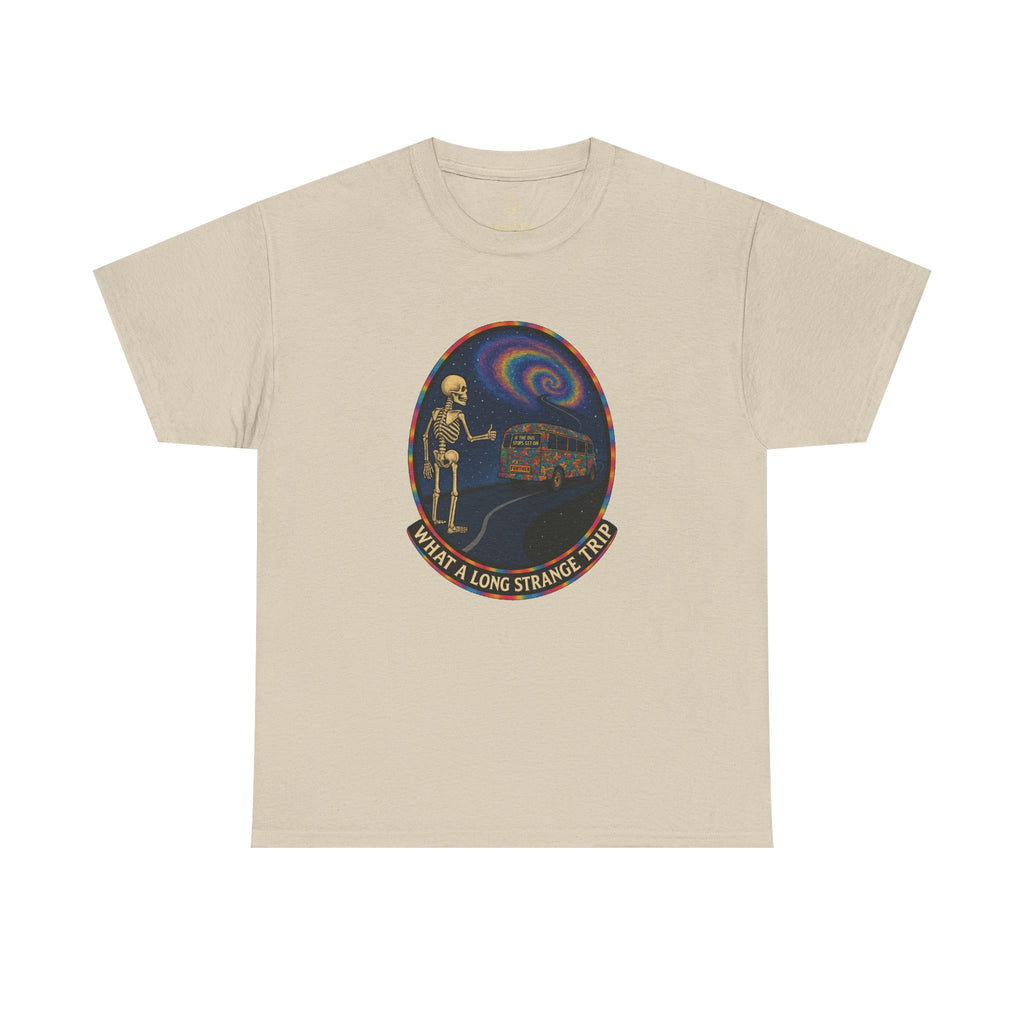Grateful Dead Shirt | Long Strange Trip Tee | Psychedelic Skeleton Bus Graphic Tee | Jam Band Hippie T-Shirt