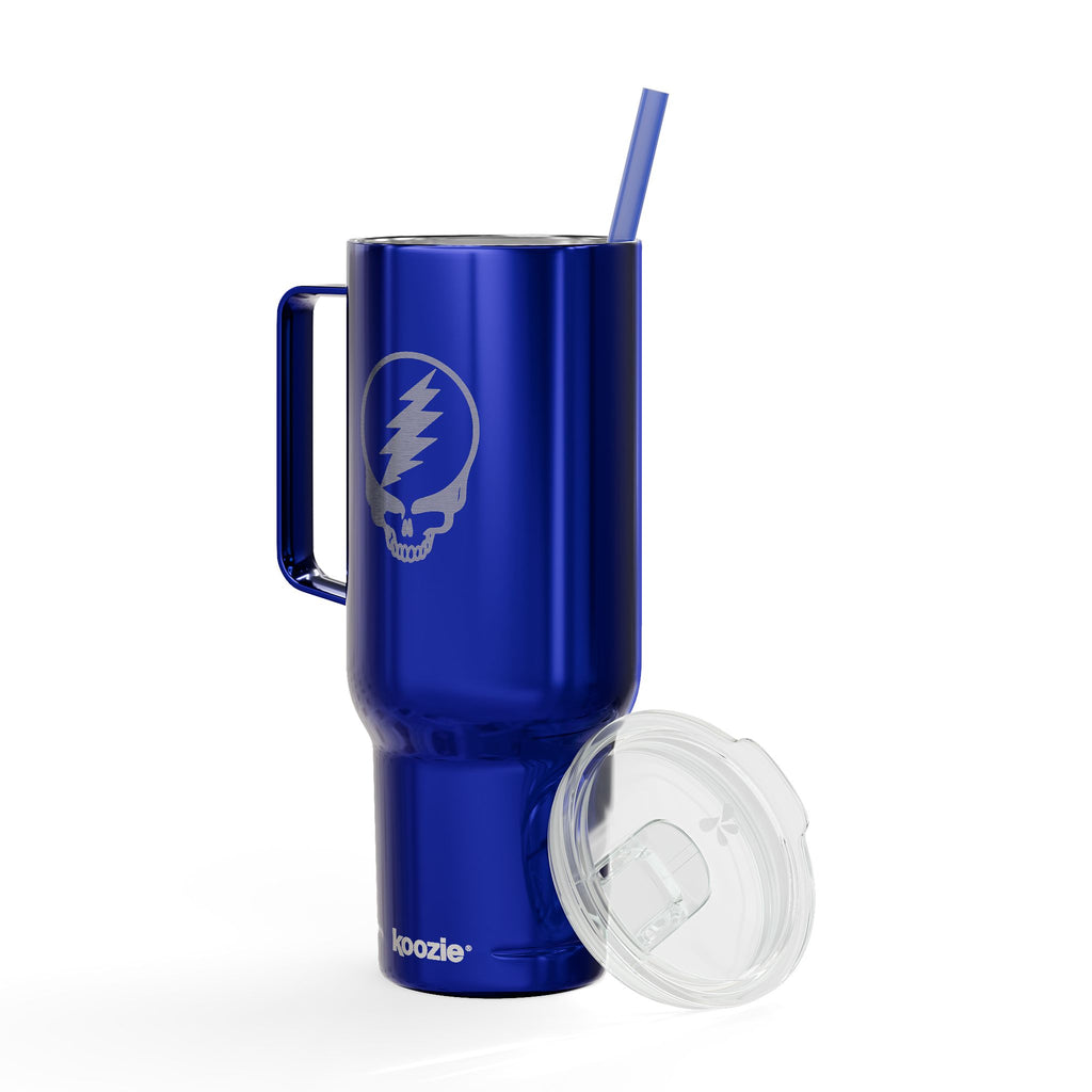 Steal Your Face Engraved Tumbler 40oz | Grateful Dead Skull Lightning Cup | Jam Band Insulated Travel Mug