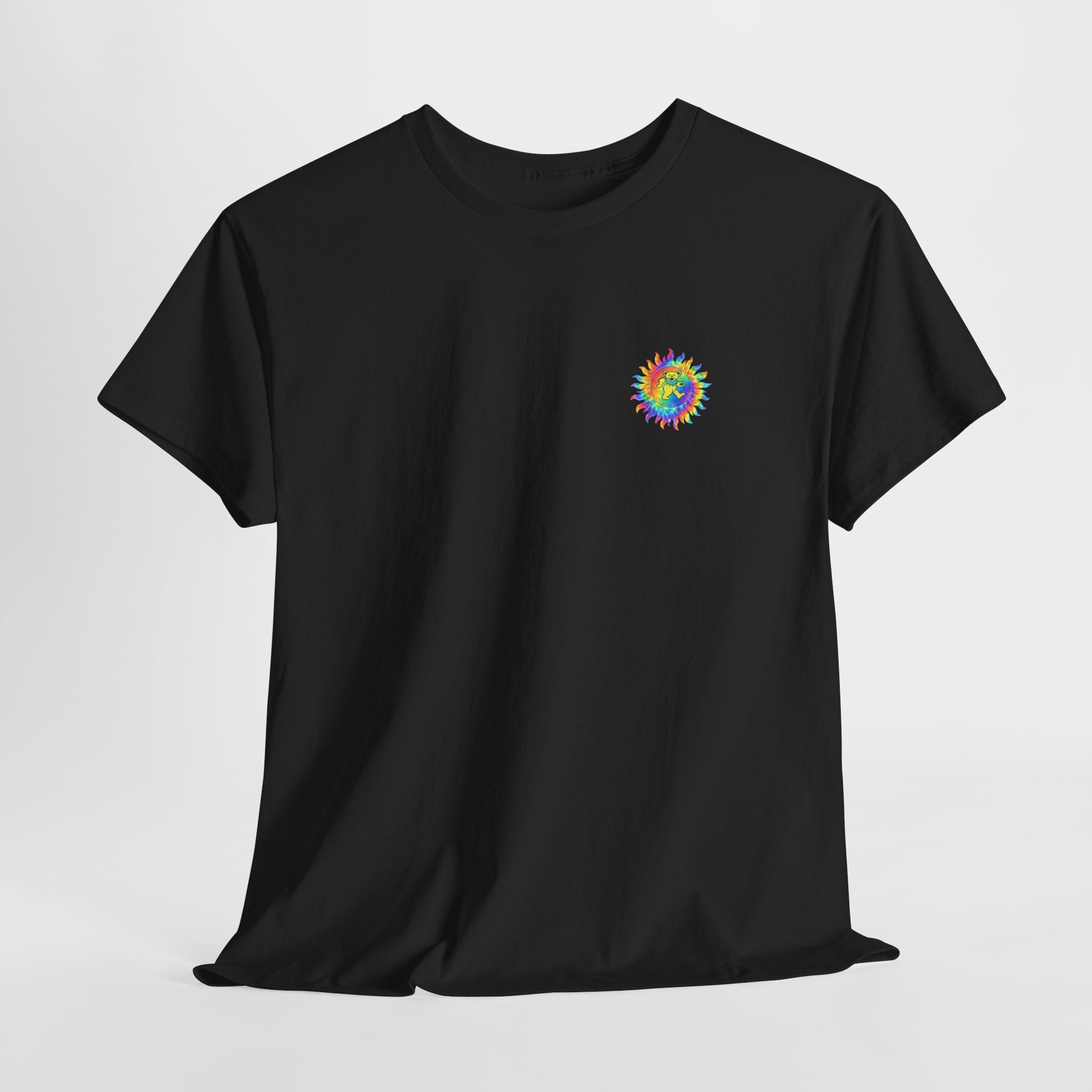 Grateful Dead Dancing Bear Shirt | Tie Dye Sun Mini Chest Tee | Deadhead Hippie Apparel