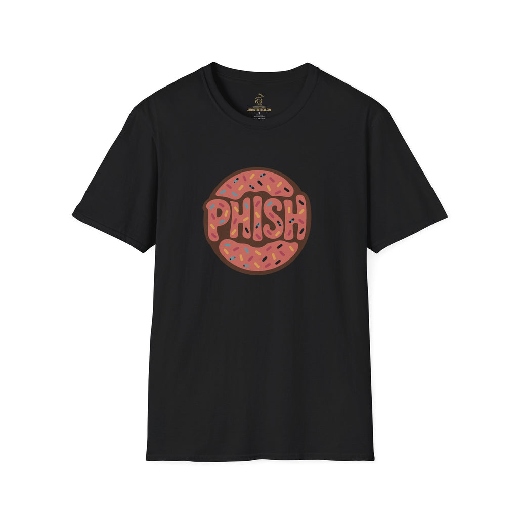 Phish Inspired Unisex T-Shirt with Donut Design, Band Logo Tee, Music Lover Gift, Concert Shirt, Festival Apparel