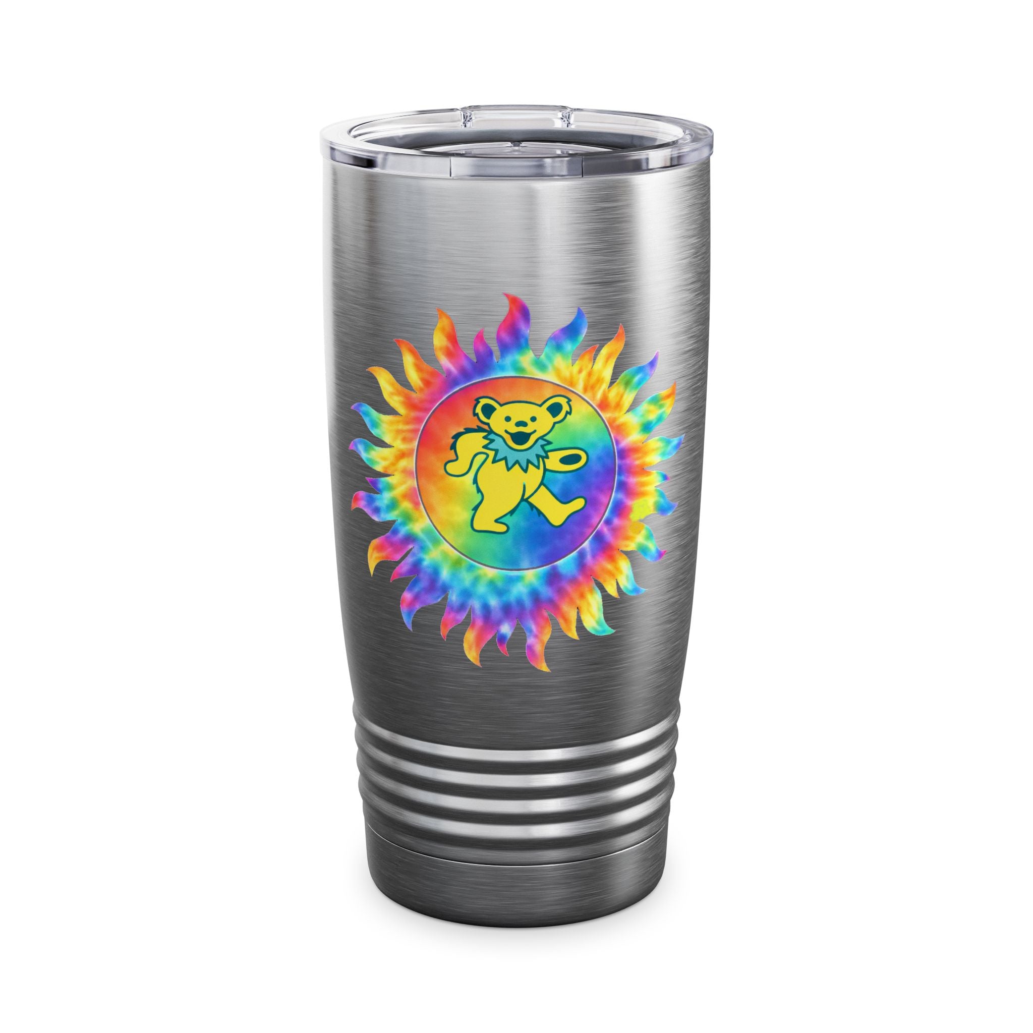 Grateful Dead Dancing Bear Tumbler | Tie Dye Sun Cup | 20oz Insulated Stainless Steel