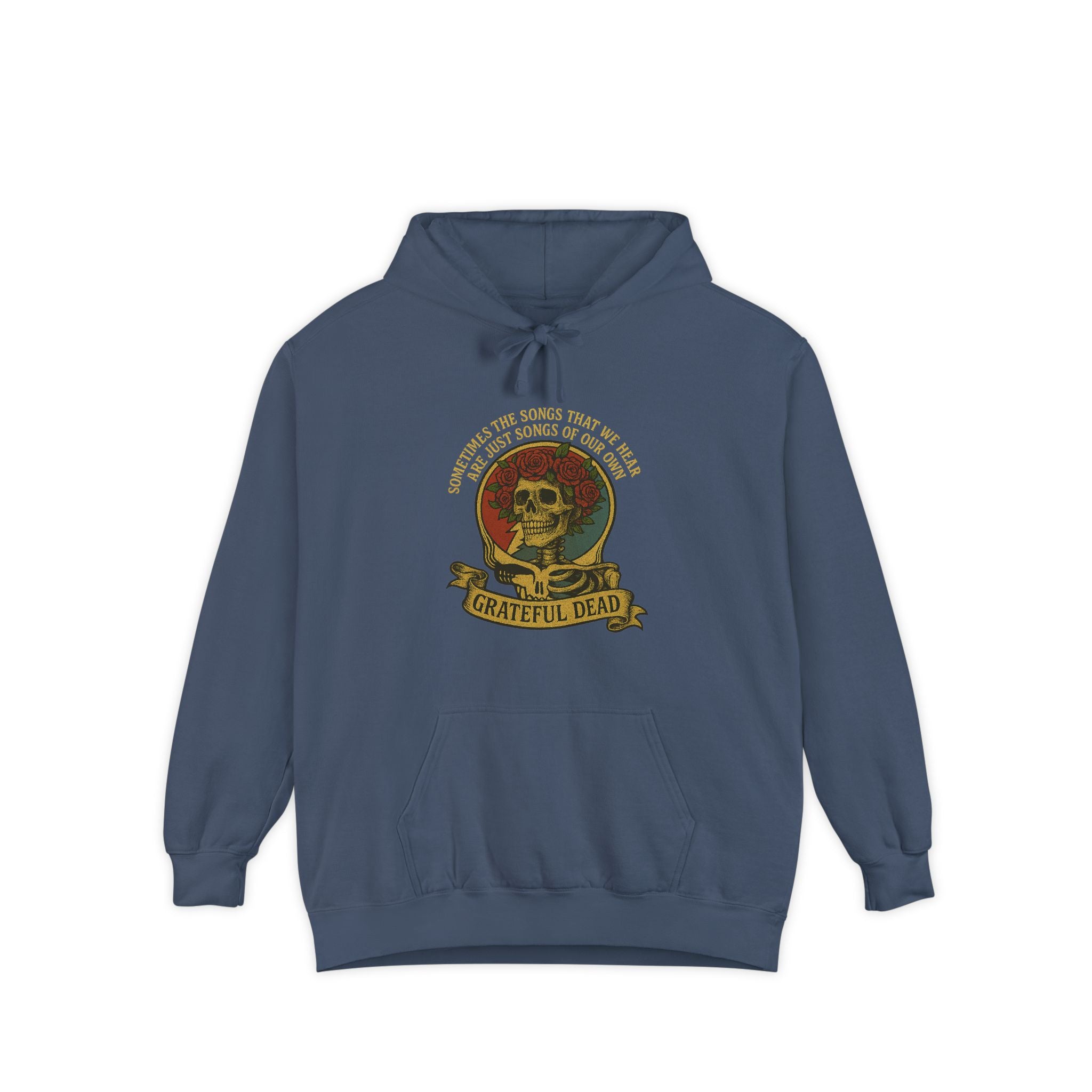 Grateful Dead "Eyes Of The World" Premium Hoodie | Skull & Roses Vintage With Lyrics | Comfort Colors 9.5 oz Heavyweight Sweatshirt