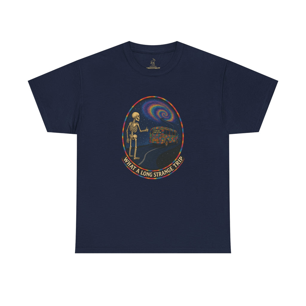 Grateful Dead Shirt | Long Strange Trip Tee | Psychedelic Skeleton Bus Graphic Tee | Jam Band Hippie T-Shirt