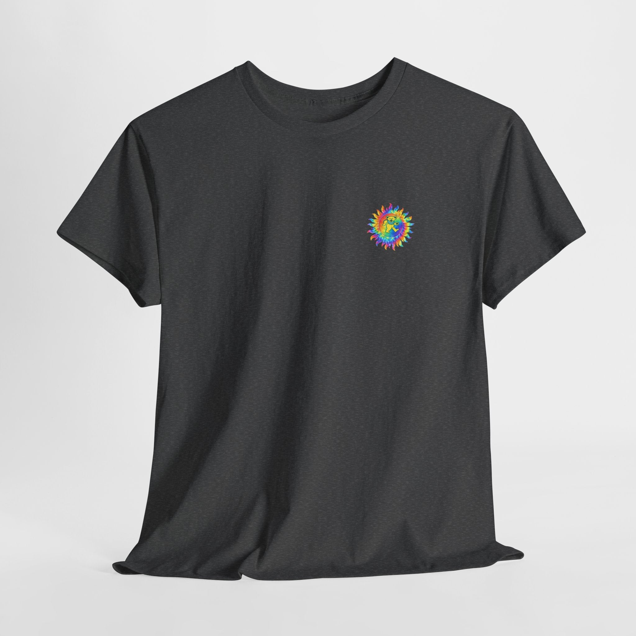 Grateful Dead Dancing Bear Shirt | Tie Dye Sun Mini Chest Tee | Deadhead Hippie Apparel