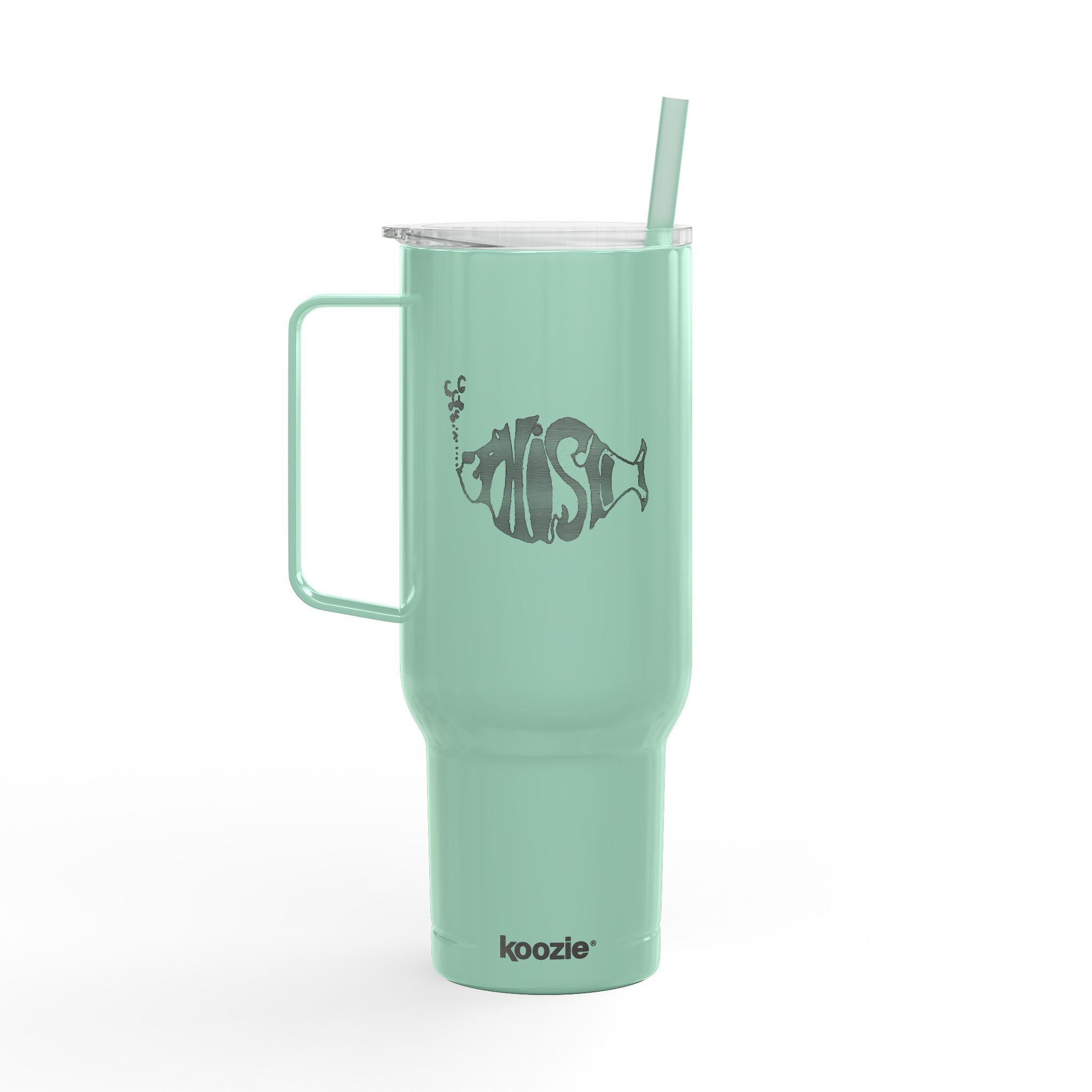 Phish Fish Logo Tumbler | Engraved 40oz Insulated Travel Mug | Jam Band Fan Cup with Handle