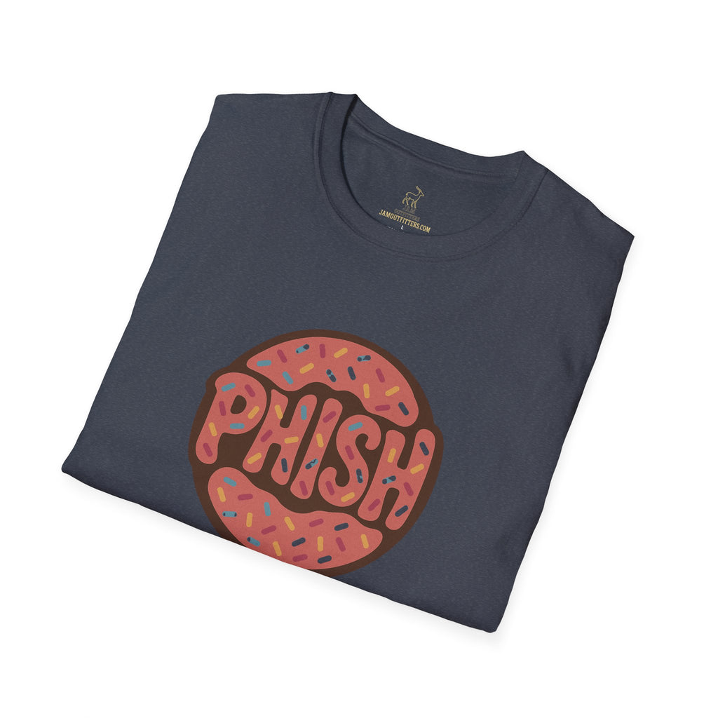 Phish Inspired Unisex T-Shirt with Donut Design, Band Logo Tee, Music Lover Gift, Concert Shirt, Festival Apparel