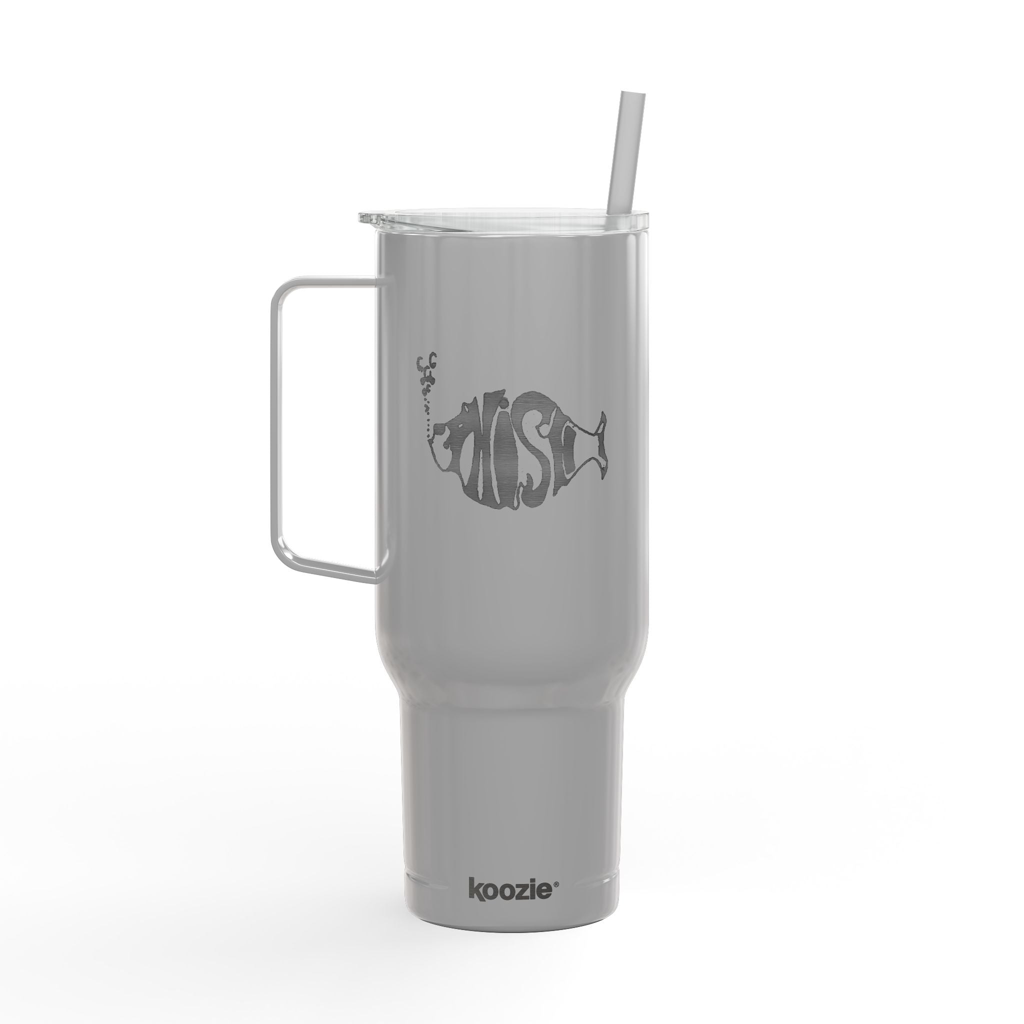 Phish Fish Logo Tumbler | Engraved 40oz Insulated Travel Mug | Jam Band Fan Cup with Handle