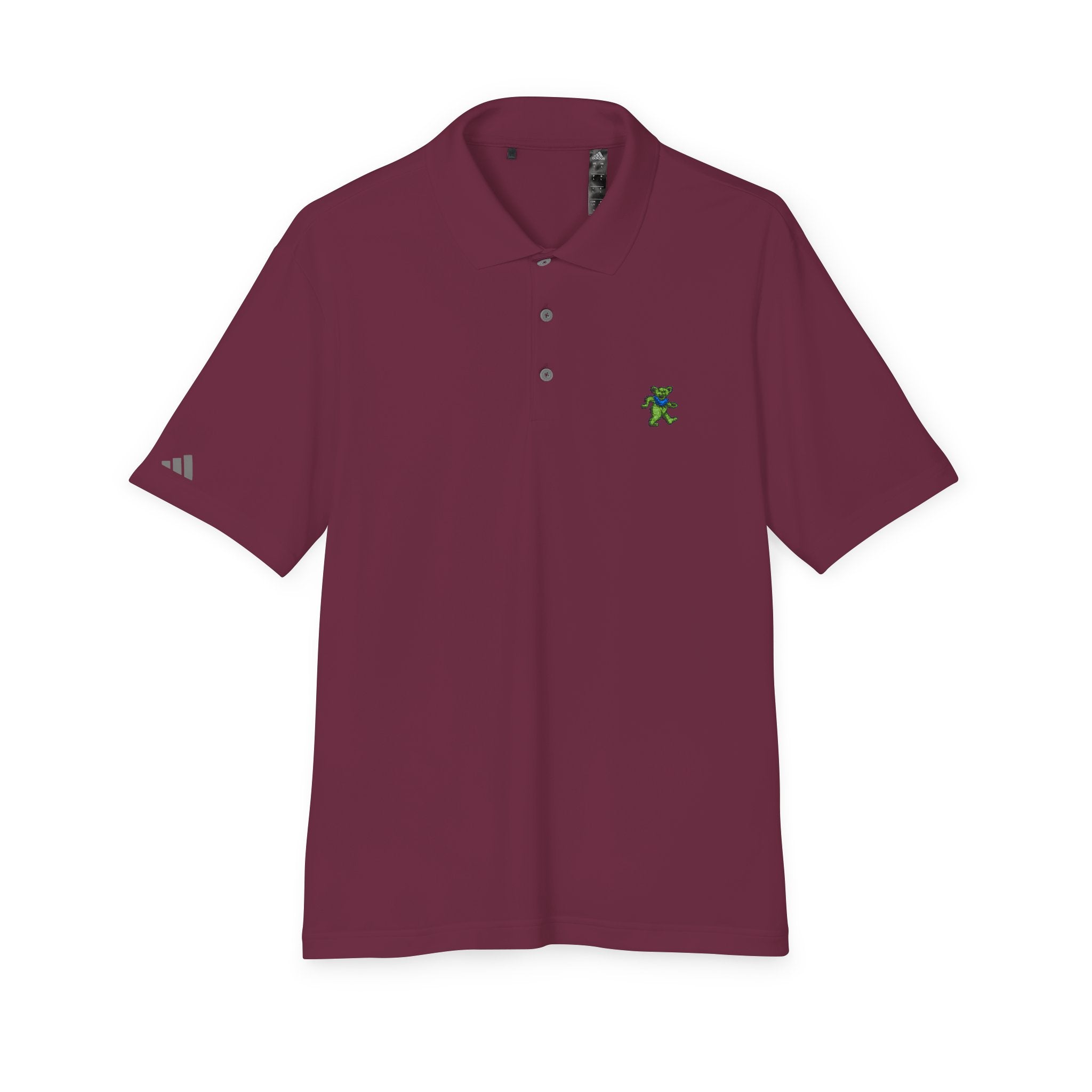 Grateful Dead Golf Polo | Embroidered Dancing Bear Performance Shirt | Adidas Jam Band collared shirt