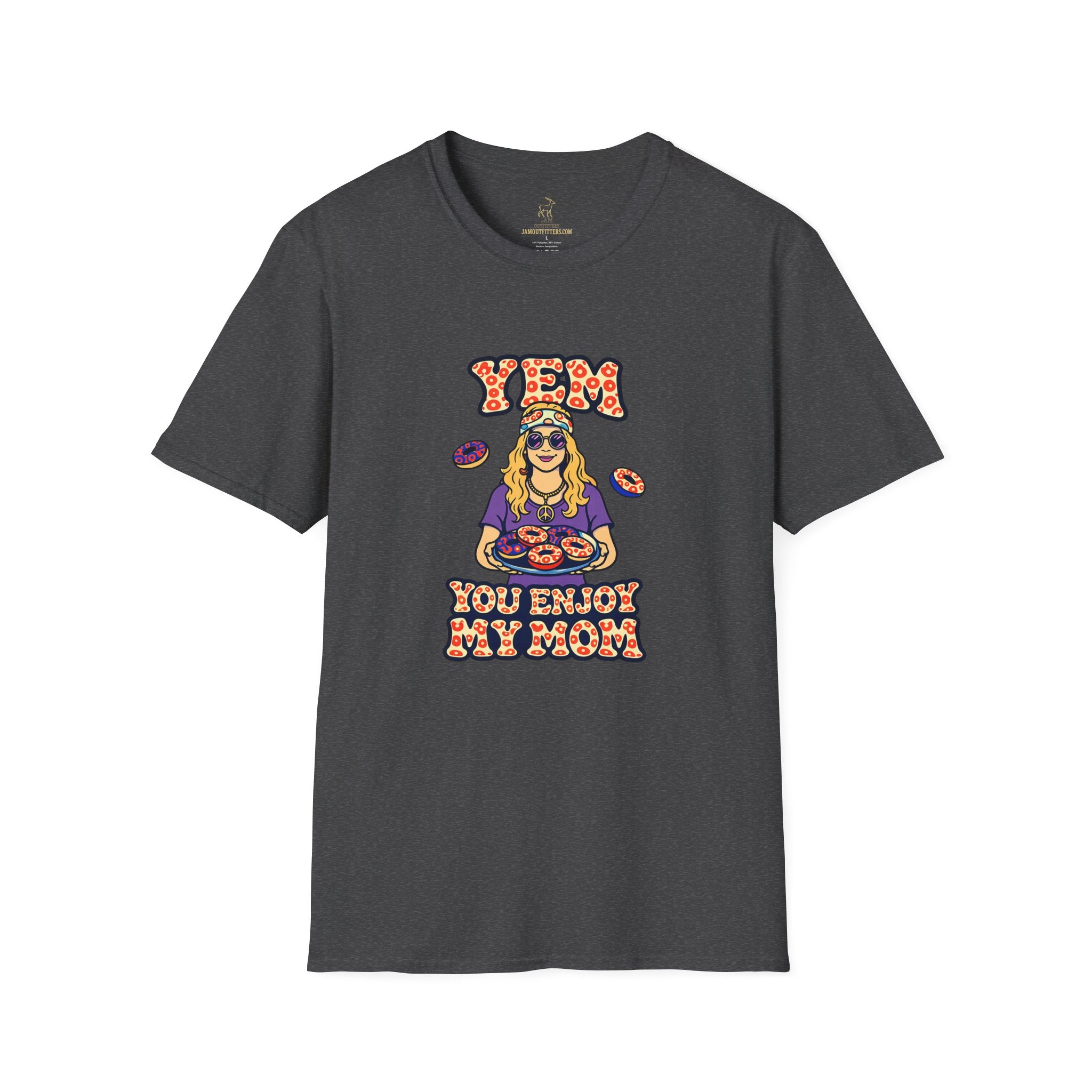 YEM You Enjoy My Mom Donut T-Shirt | Retro Phish Jam Band Graphic Tee | Funny Mom Shirt