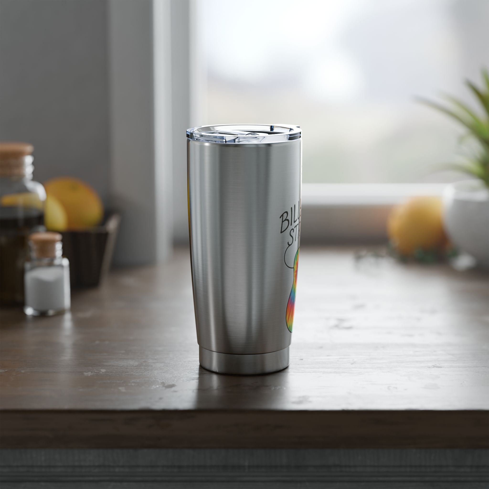 Billy Strings Tumbler | Tie Dye Guitar Travel Cup | Jamgrass Music Stainless Steel Drinkware