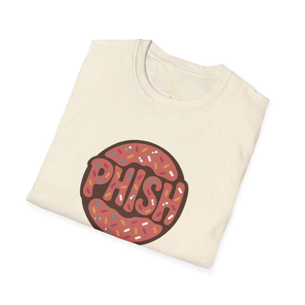 Phish Inspired Unisex T-Shirt with Donut Design, Band Logo Tee, Music Lover Gift, Concert Shirt, Festival Apparel