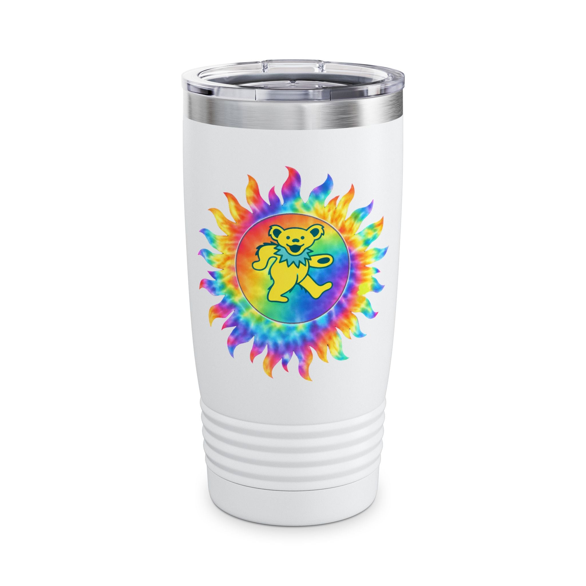 Grateful Dead Dancing Bear Tumbler | Tie Dye Sun Cup | 20oz Insulated Stainless Steel