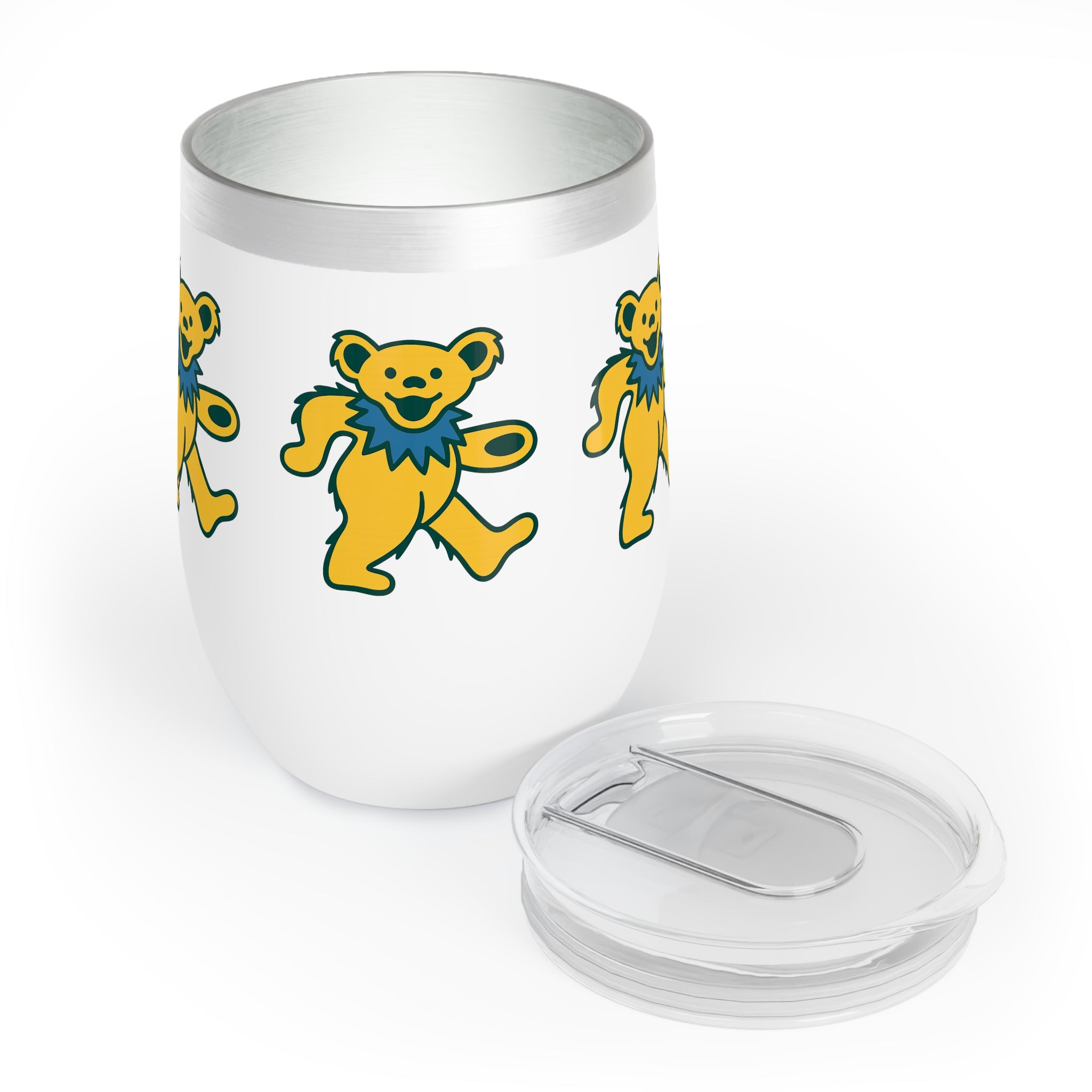 Grateful Dead Dancing Bear Wine Tumbler | 12oz Insulated Cup | Deadhead Gift