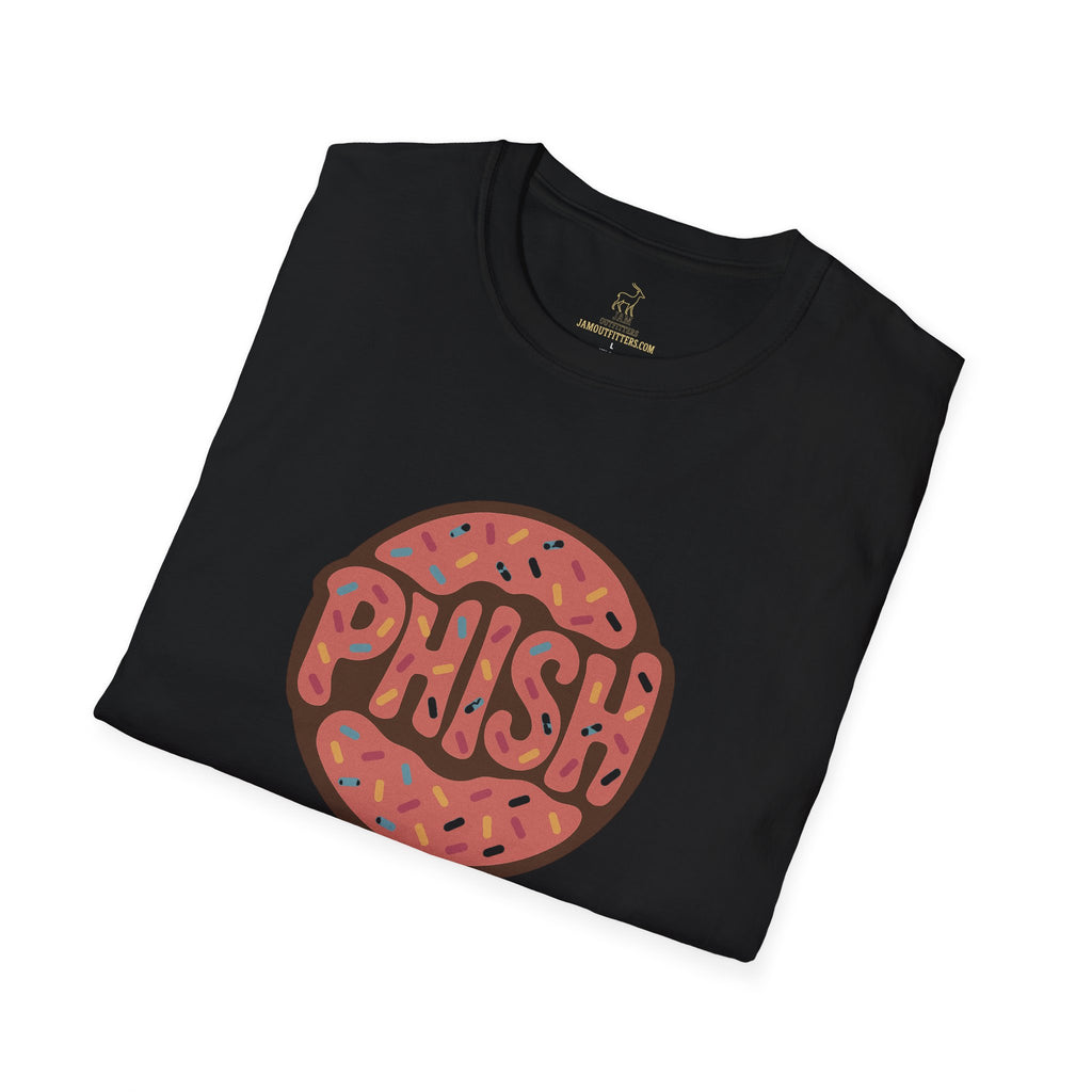 Phish Inspired Unisex T-Shirt with Donut Design, Band Logo Tee, Music Lover Gift, Concert Shirt, Festival Apparel