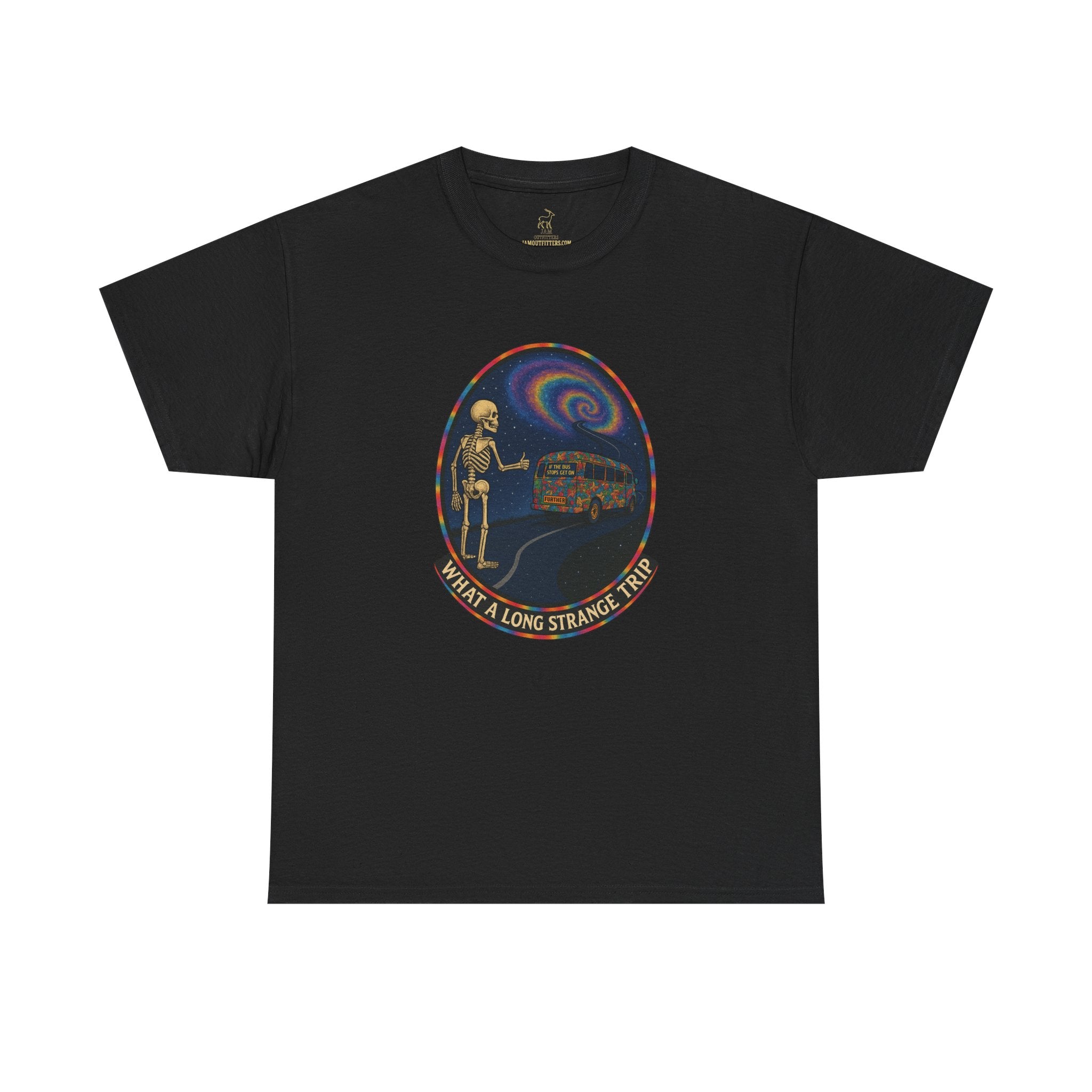 Grateful Dead Shirt | Long Strange Trip Tee | Psychedelic Skeleton Bus Graphic Tee | Jam Band Hippie T-Shirt