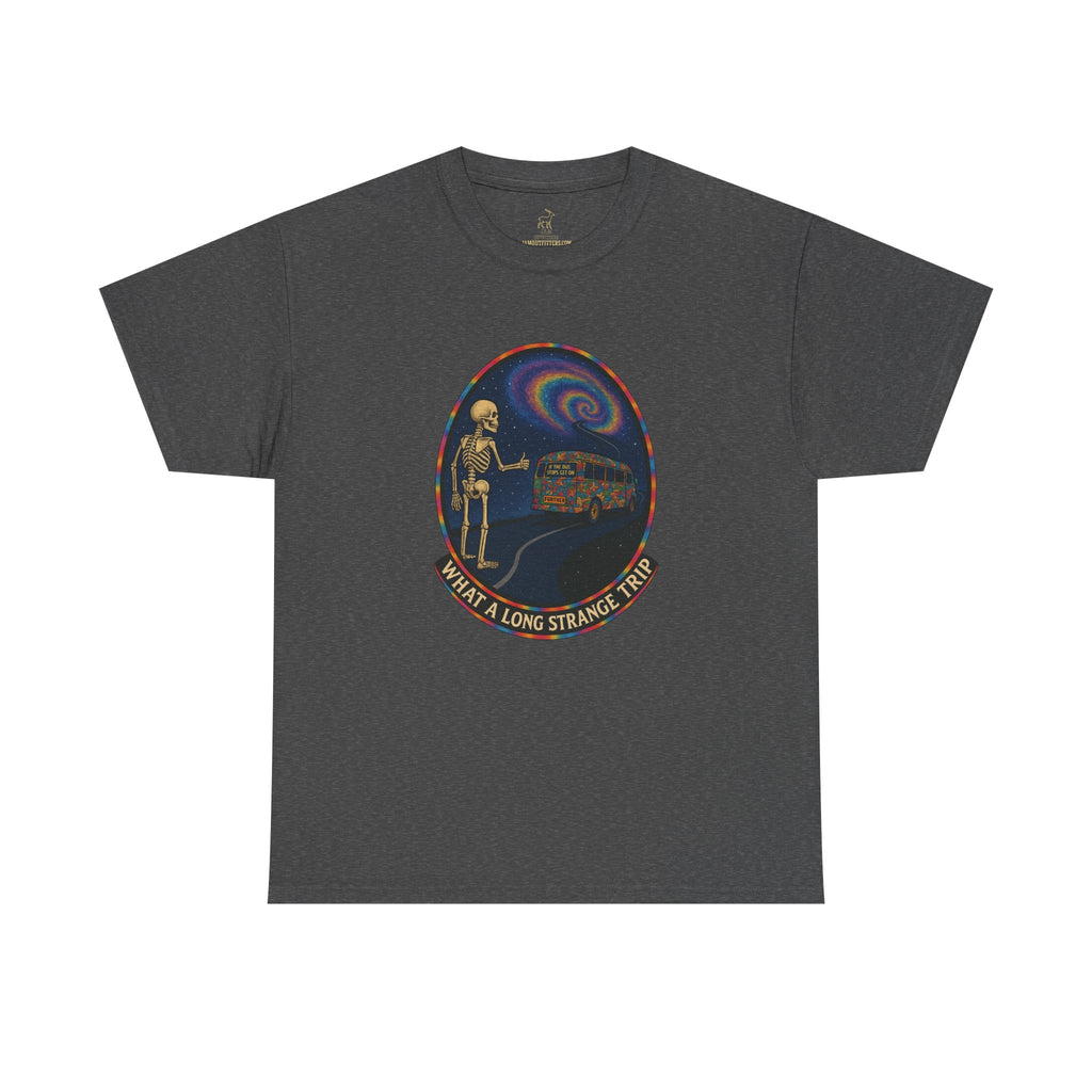 Grateful Dead Shirt | Long Strange Trip Tee | Psychedelic Skeleton Bus Graphic Tee | Jam Band Hippie T-Shirt