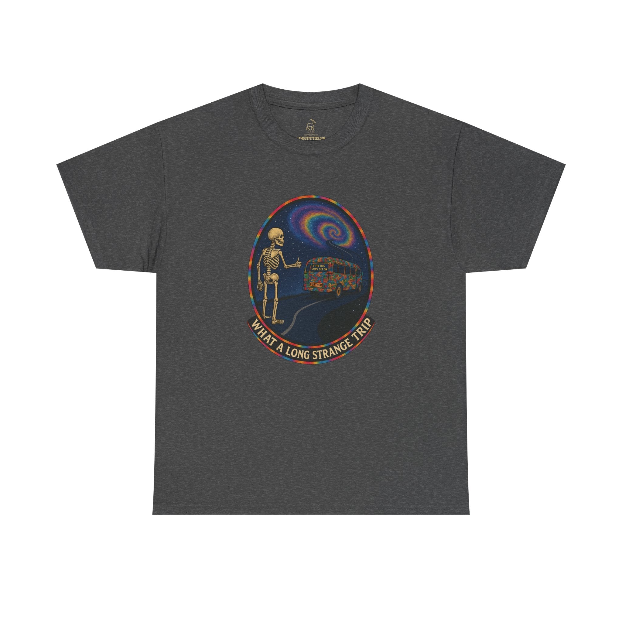 Grateful Dead Shirt | Long Strange Trip Tee | Psychedelic Skeleton Bus Graphic Tee | Jam Band Hippie T-Shirt