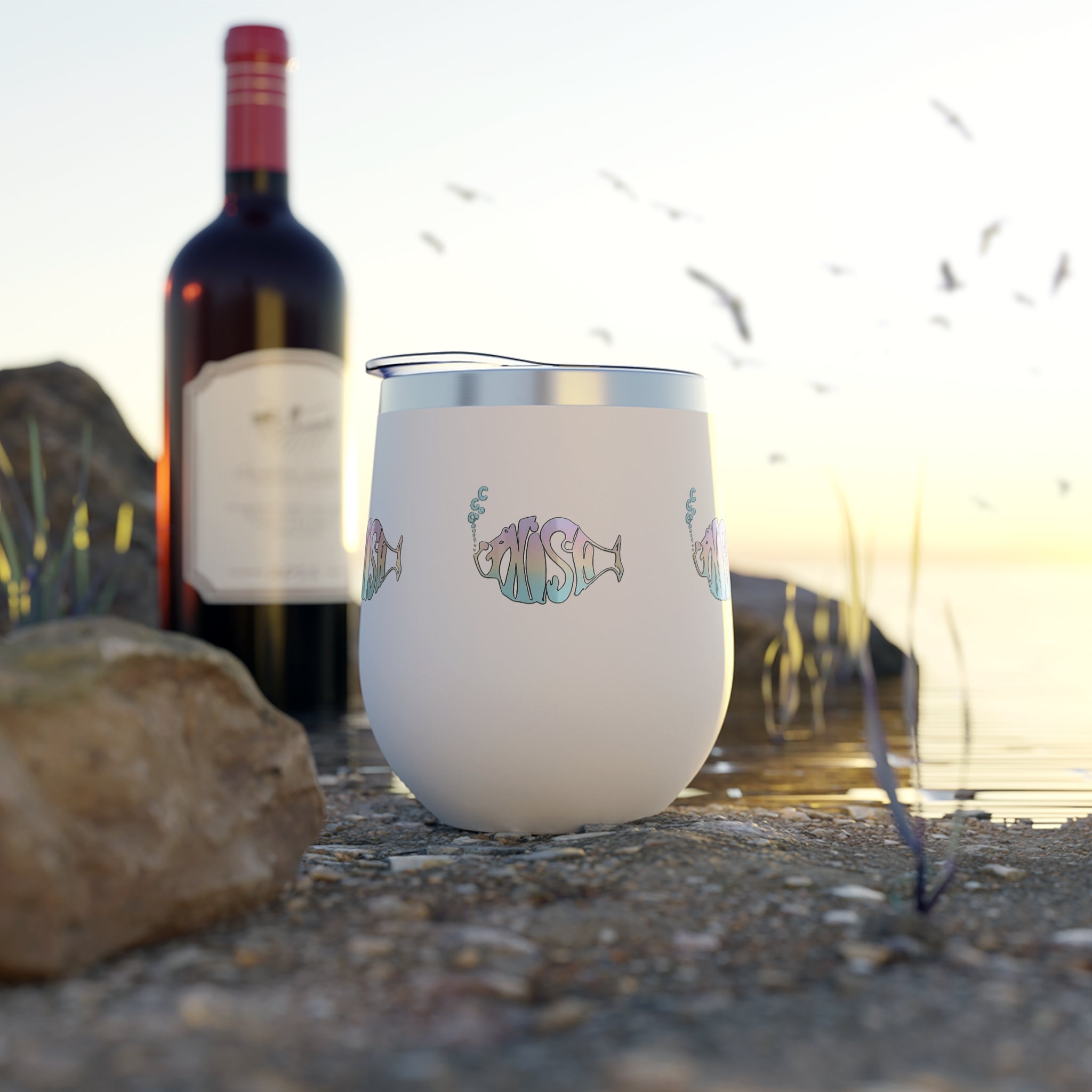 Phish Wine Tumbler 12oz | Pastel Phish Fish Cup | Insulated Wine Tumbler | Jam Band Drinkware Gift