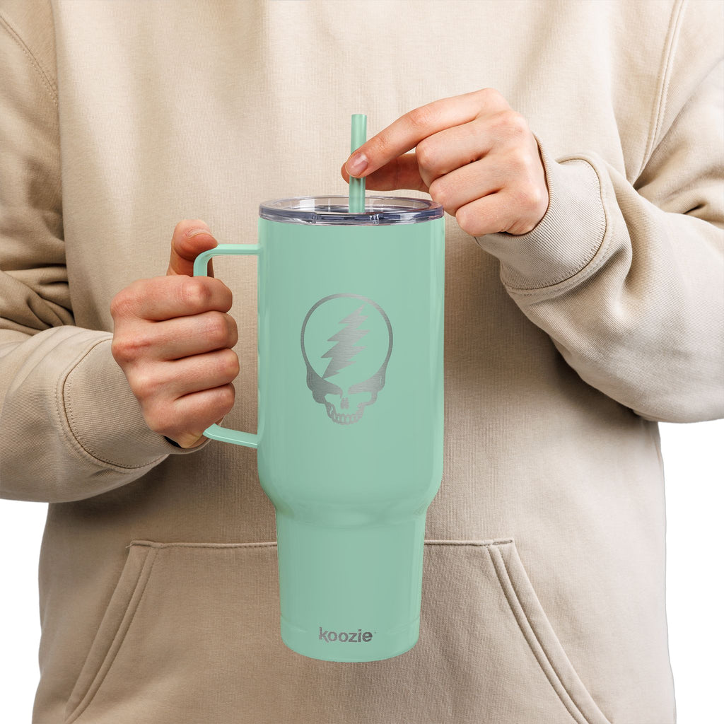 Steal Your Face Engraved Tumbler 40oz | Grateful Dead Skull Lightning Cup | Jam Band Insulated Travel Mug