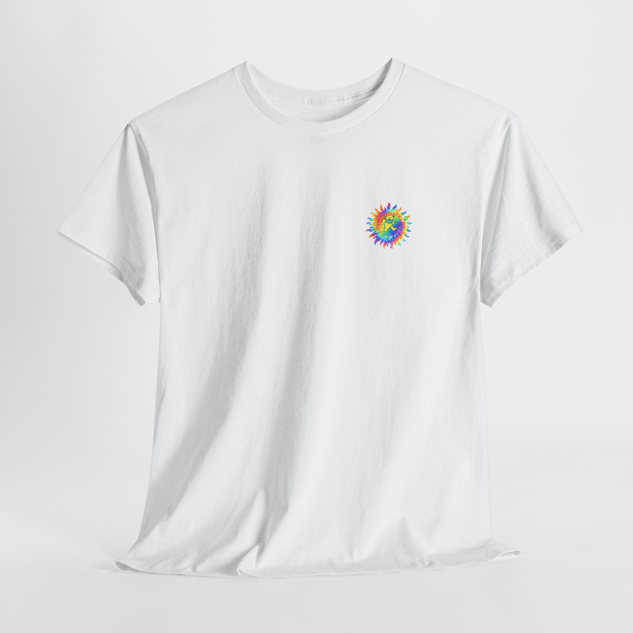 Grateful Dead Dancing Bear Shirt | Tie Dye Sun Mini Chest Tee | Deadhead Hippie Apparel