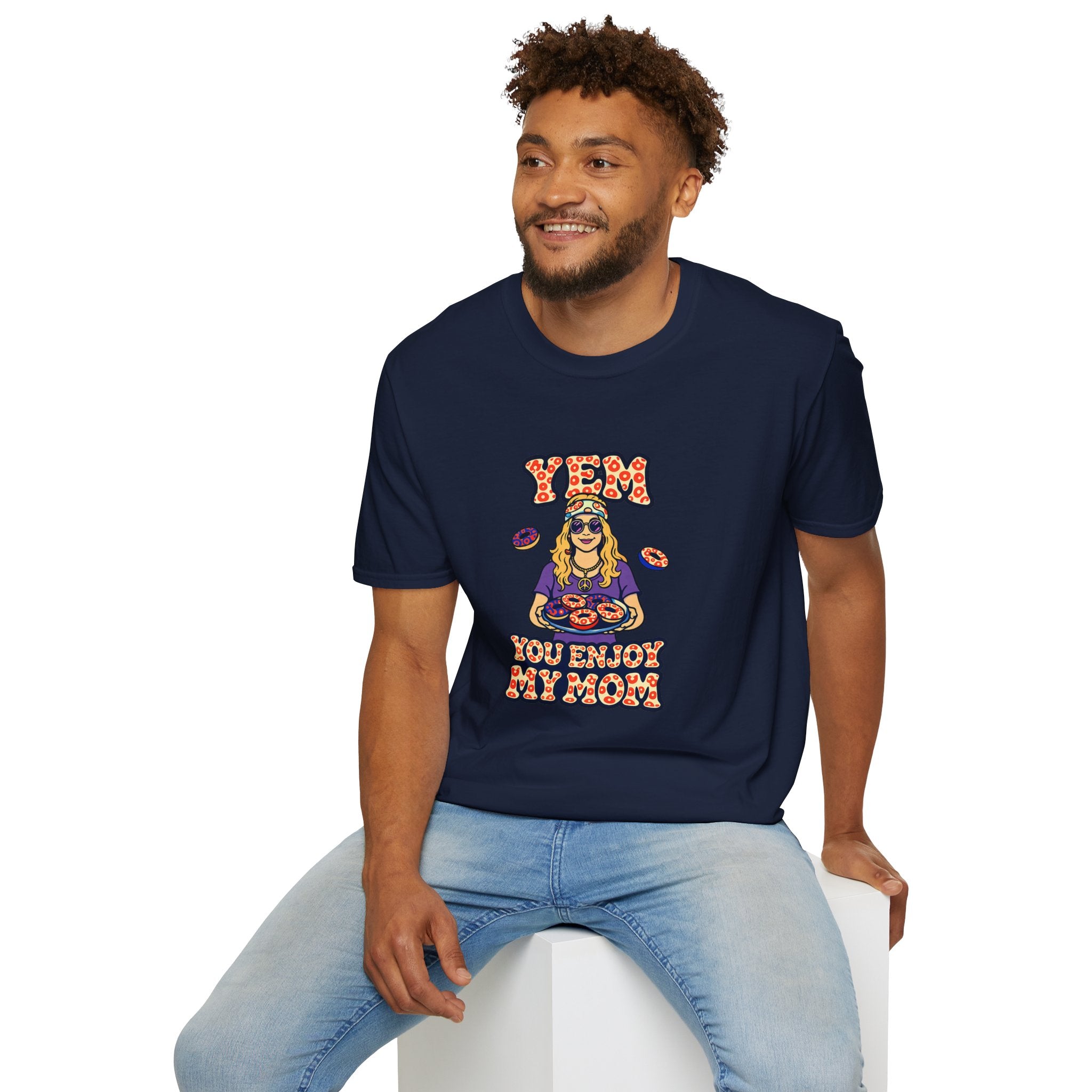 YEM You Enjoy My Mom Donut T-Shirt | Retro Phish Jam Band Graphic Tee | Funny Mom Shirt