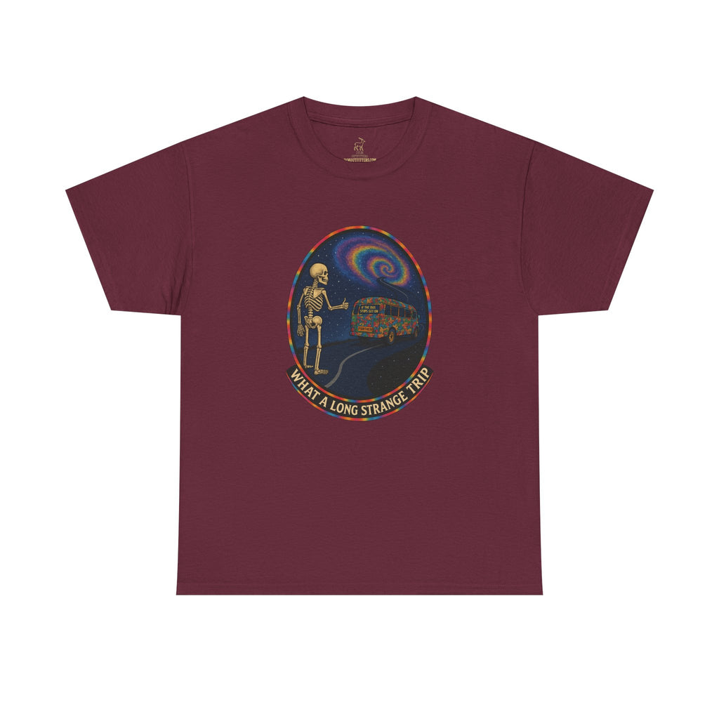 Grateful Dead Shirt | Long Strange Trip Tee | Psychedelic Skeleton Bus Graphic Tee | Jam Band Hippie T-Shirt