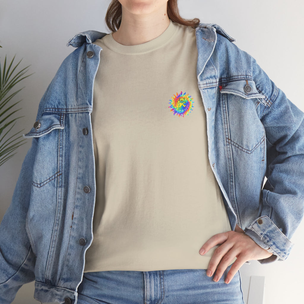 Grateful Dead Dancing Bear Shirt | Tie Dye Sun Mini Chest Tee | Deadhead Hippie Apparel