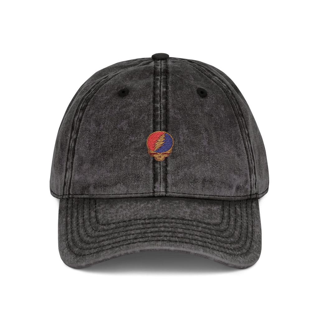 Grateful Dead Steal Your Face Hat | Vintage Washed Dead Embroidered Dad Cap | Jam Band Festival Hat