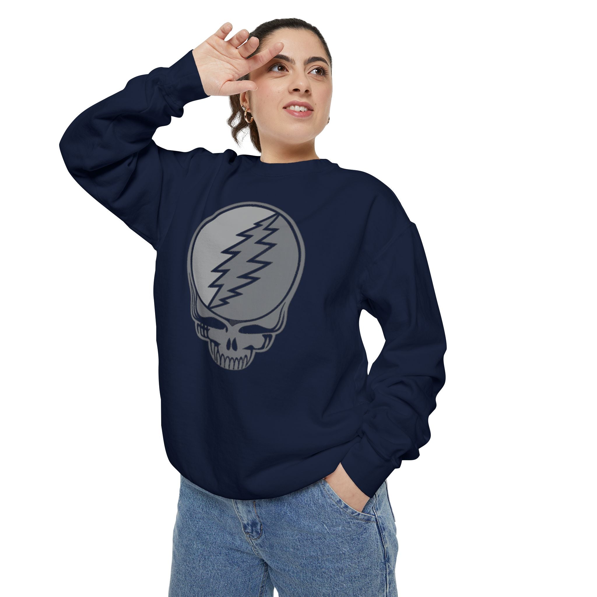 Grateful Dead Steal Your Face Sweatshirt | Deadhead Comfort Colors Crewneck | Vintage Jam Band Skull Pullover