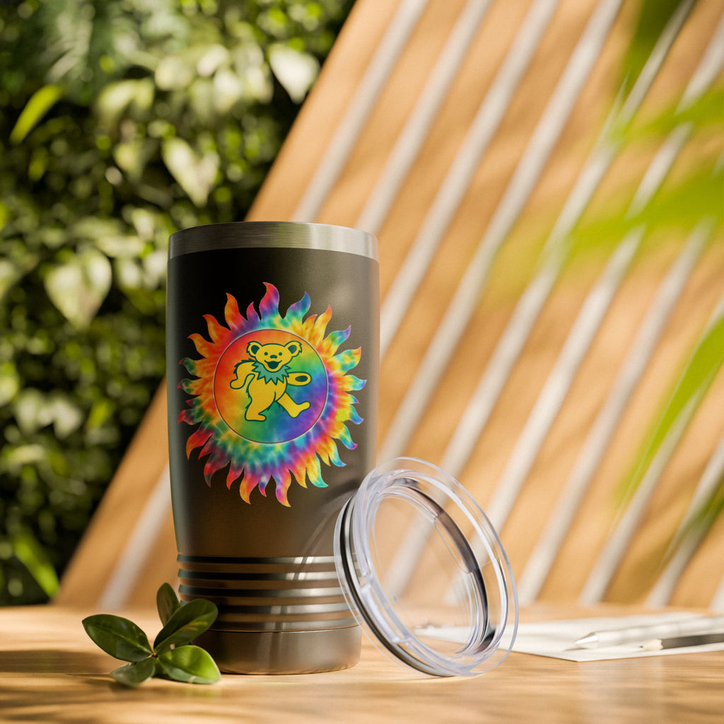 Grateful Dead Dancing Bear Tumbler | Tie Dye Sun Cup | 20oz Insulated Stainless Steel