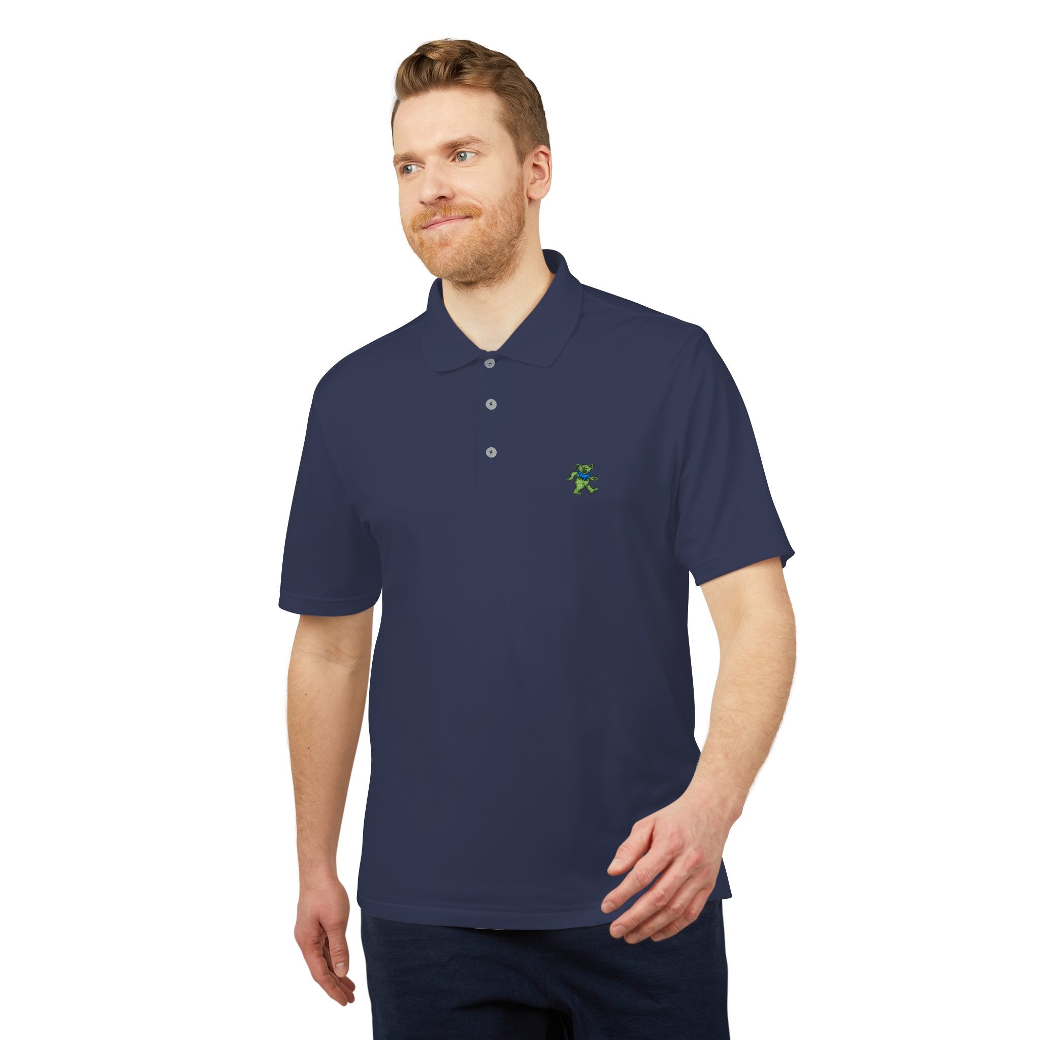 Grateful Dead Golf Polo | Embroidered Dancing Bear Performance Shirt | Adidas Jam Band collared shirt
