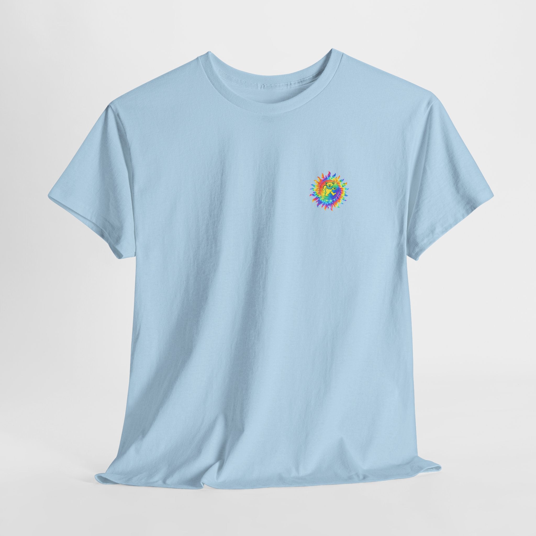 Grateful Dead Dancing Bear Shirt | Tie Dye Sun Mini Chest Tee | Deadhead Hippie Apparel