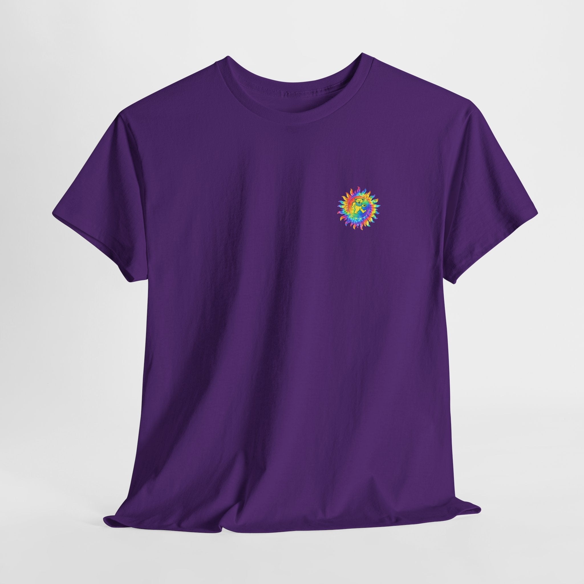 Grateful Dead Dancing Bear Shirt | Tie Dye Sun Mini Chest Tee | Deadhead Hippie Apparel