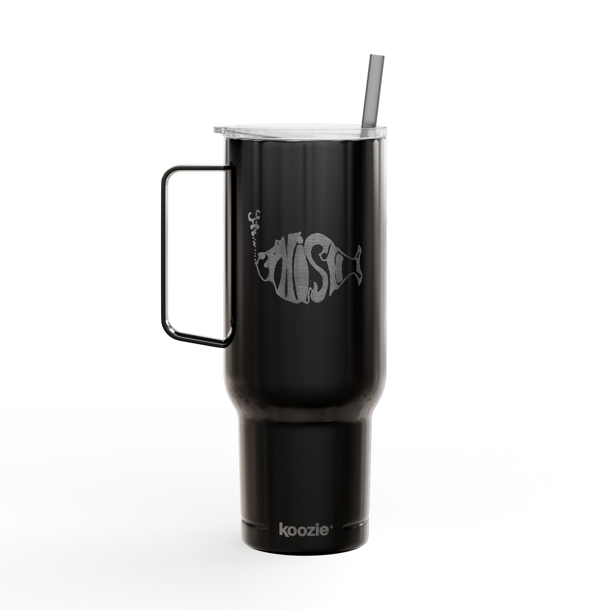 Phish Fish Logo Tumbler | Engraved 40oz Insulated Travel Mug | Jam Band Fan Cup with Handle