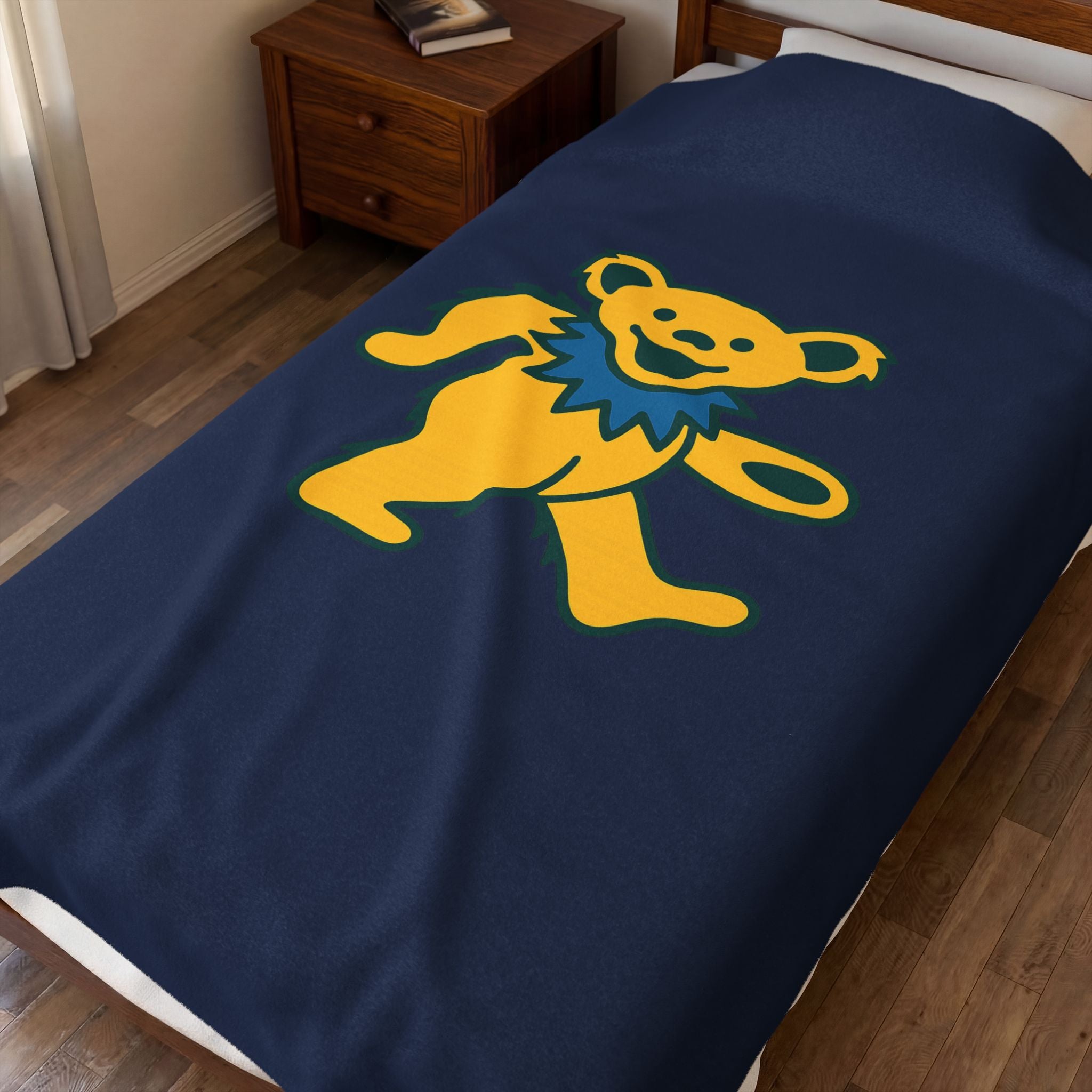 Grateful Dead Dancing Bear Blanket 60x80 | Ultra Soft Plush Jam Band Throw
