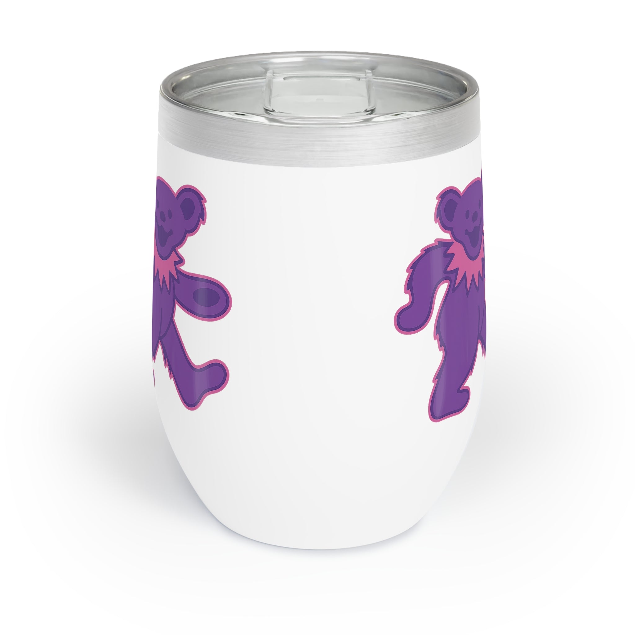 Grateful Dead 12oz Wine Tumbler | Purple Dancing Bear Insulated Cup | Deadhead Gift