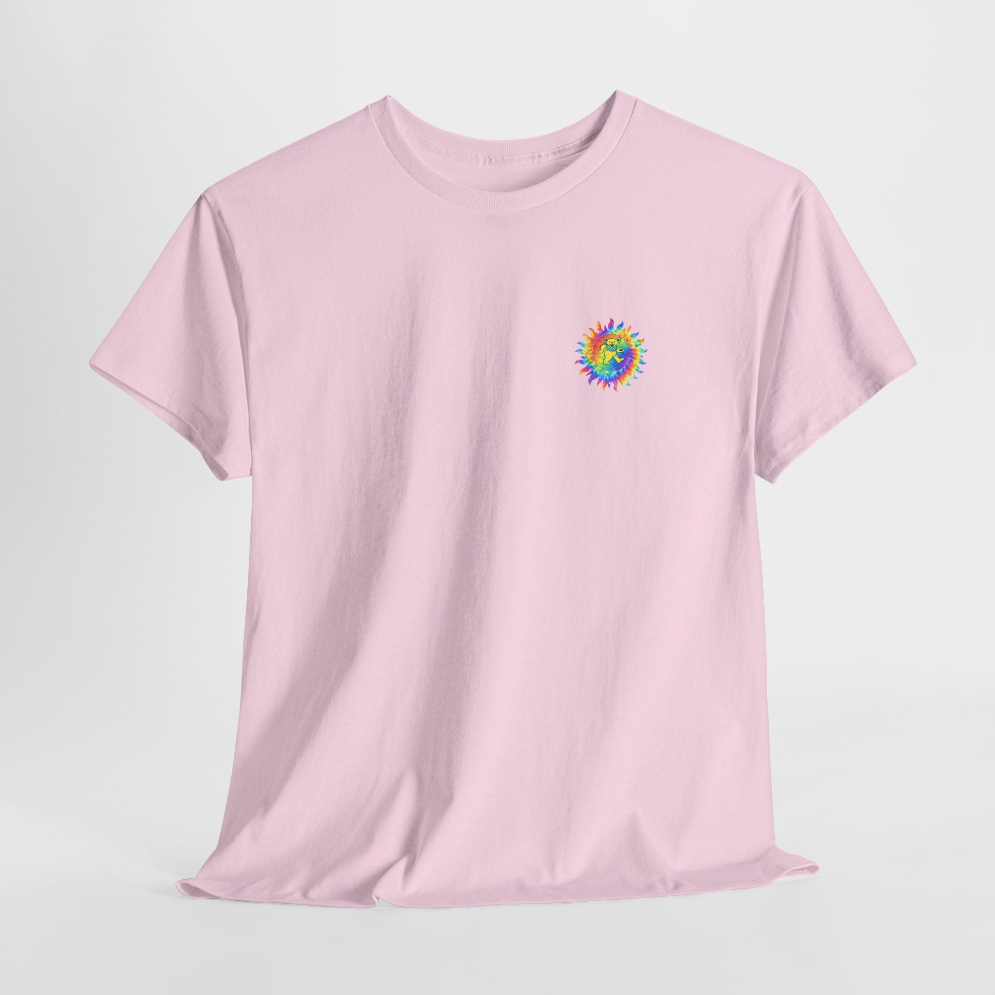 Grateful Dead Dancing Bear Shirt | Tie Dye Sun Mini Chest Tee | Deadhead Hippie Apparel