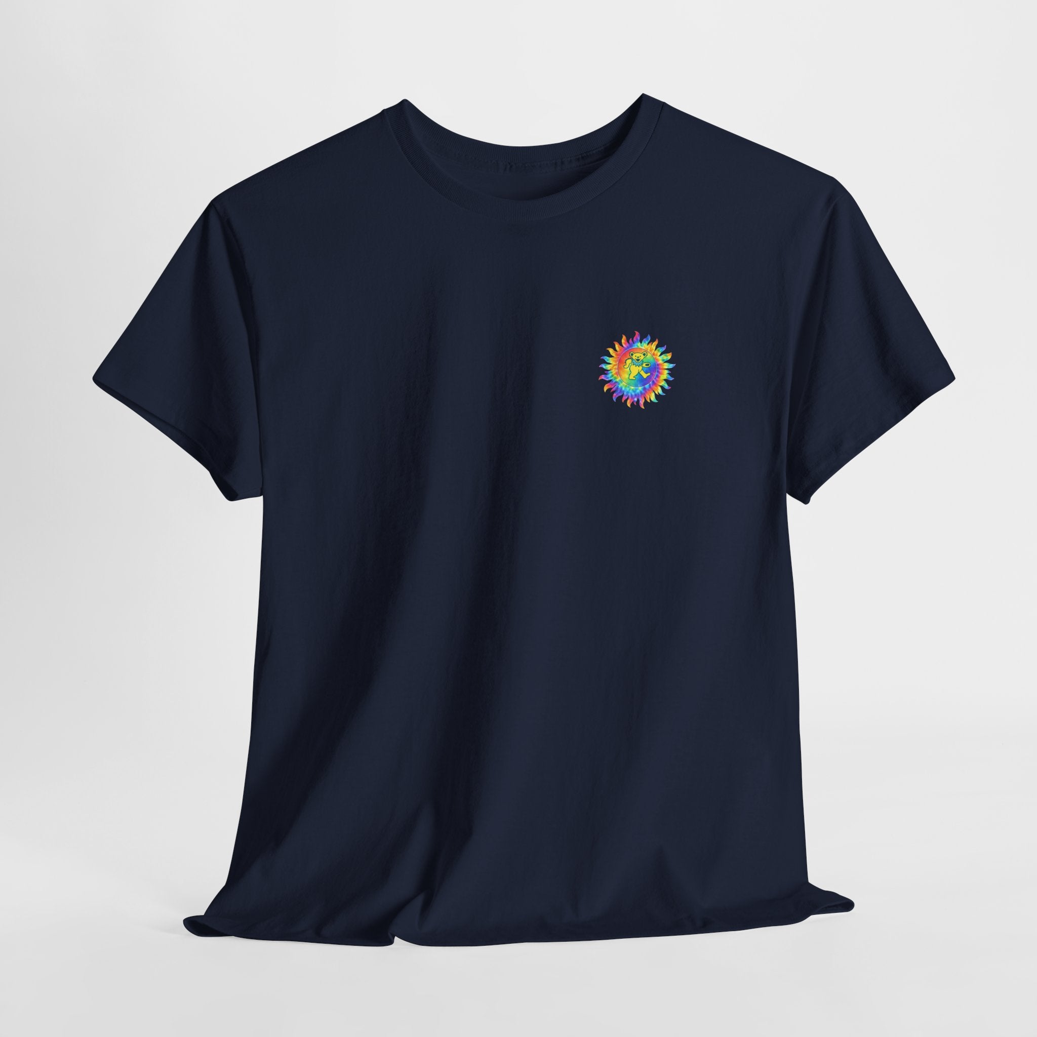 Grateful Dead Dancing Bear Shirt | Tie Dye Sun Mini Chest Tee | Deadhead Hippie Apparel
