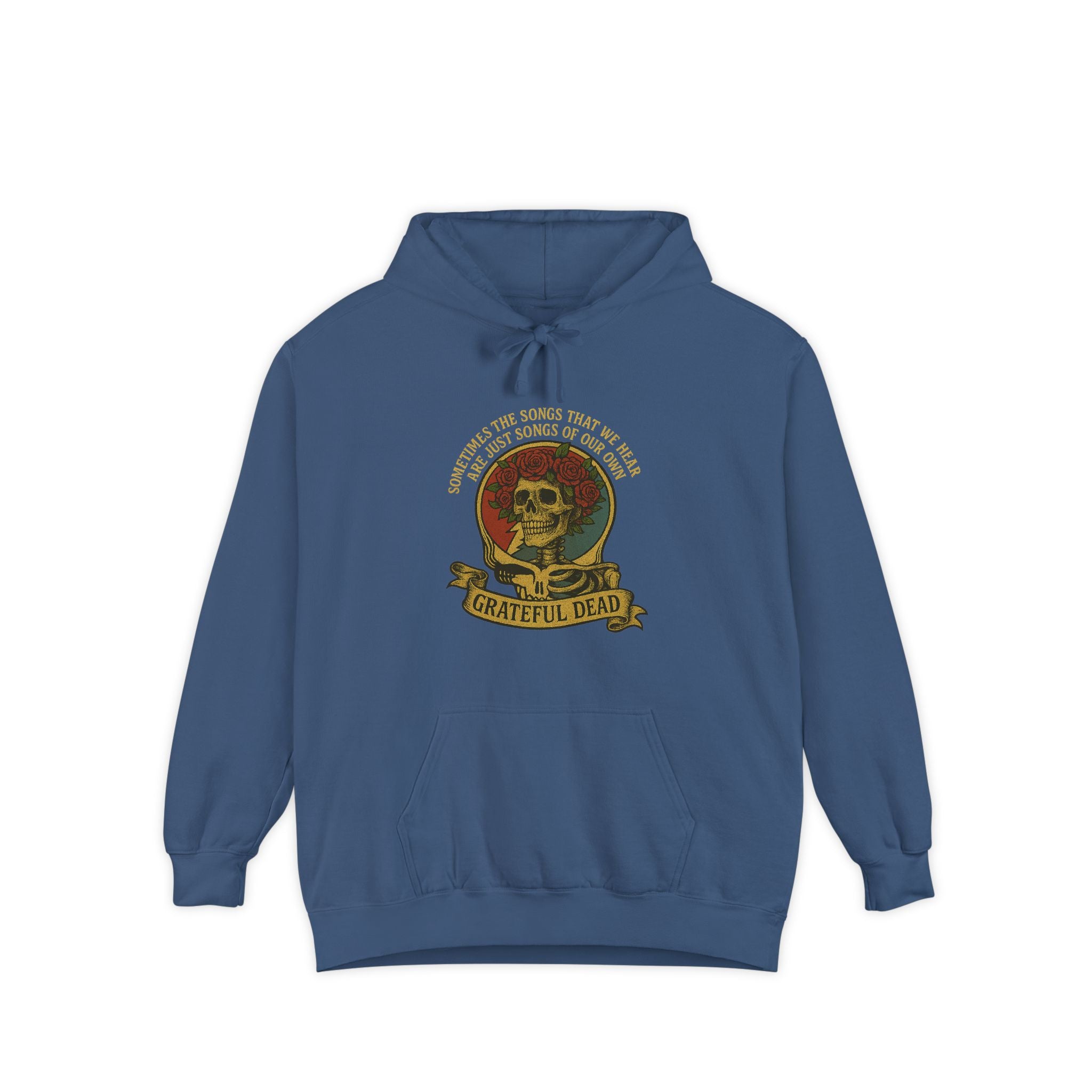 Grateful Dead "Eyes Of The World" Premium Hoodie | Skull & Roses Vintage With Lyrics | Comfort Colors 9.5 oz Heavyweight Sweatshirt
