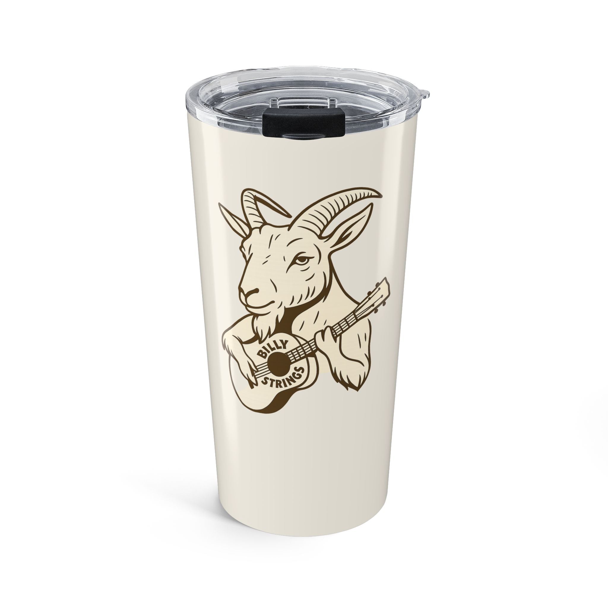 Billy Strings Goat Guitar Tumbler | 20oz Insulated Stainless Steel Cup | Bluegrass Folk Music Gift
