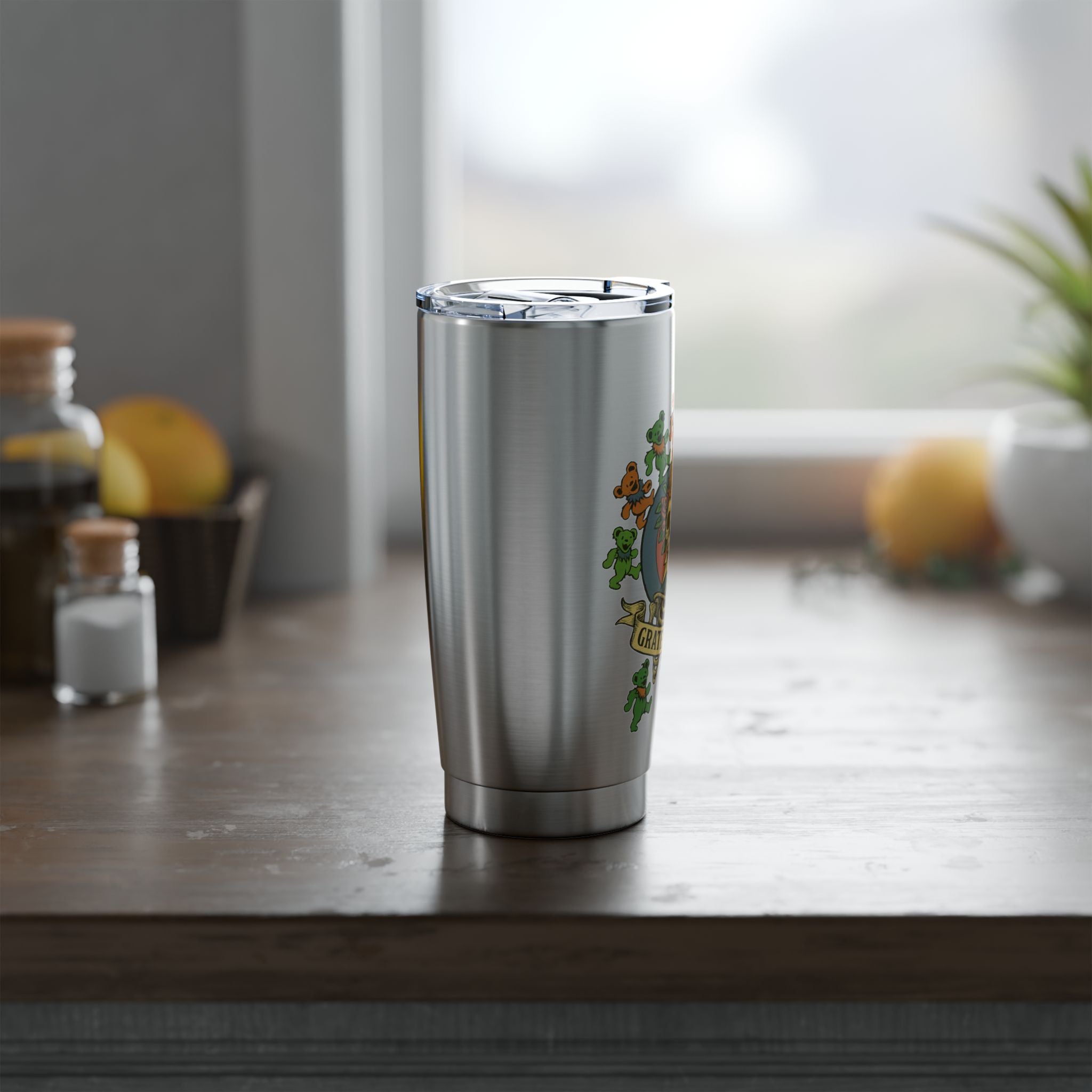 Grateful Dead Skull & Roses Tumbler | Dancing Bear 20oz Vacuum Insulated Cup