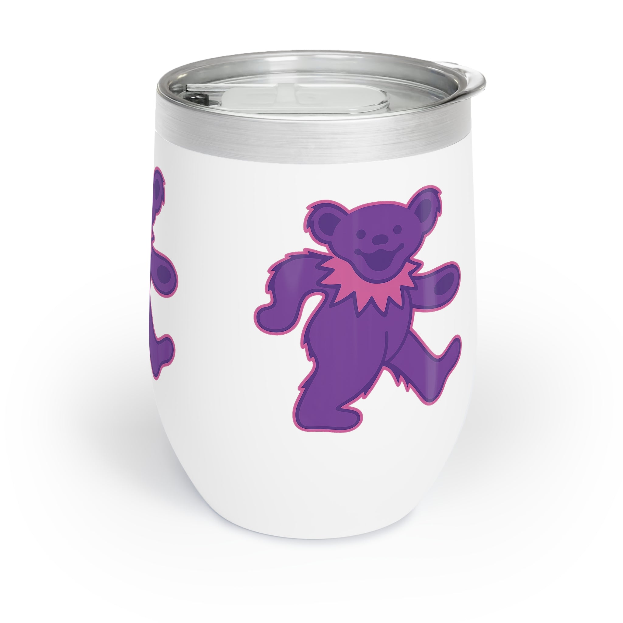 Grateful Dead 12oz Wine Tumbler | Purple Dancing Bear Insulated Cup | Deadhead Gift