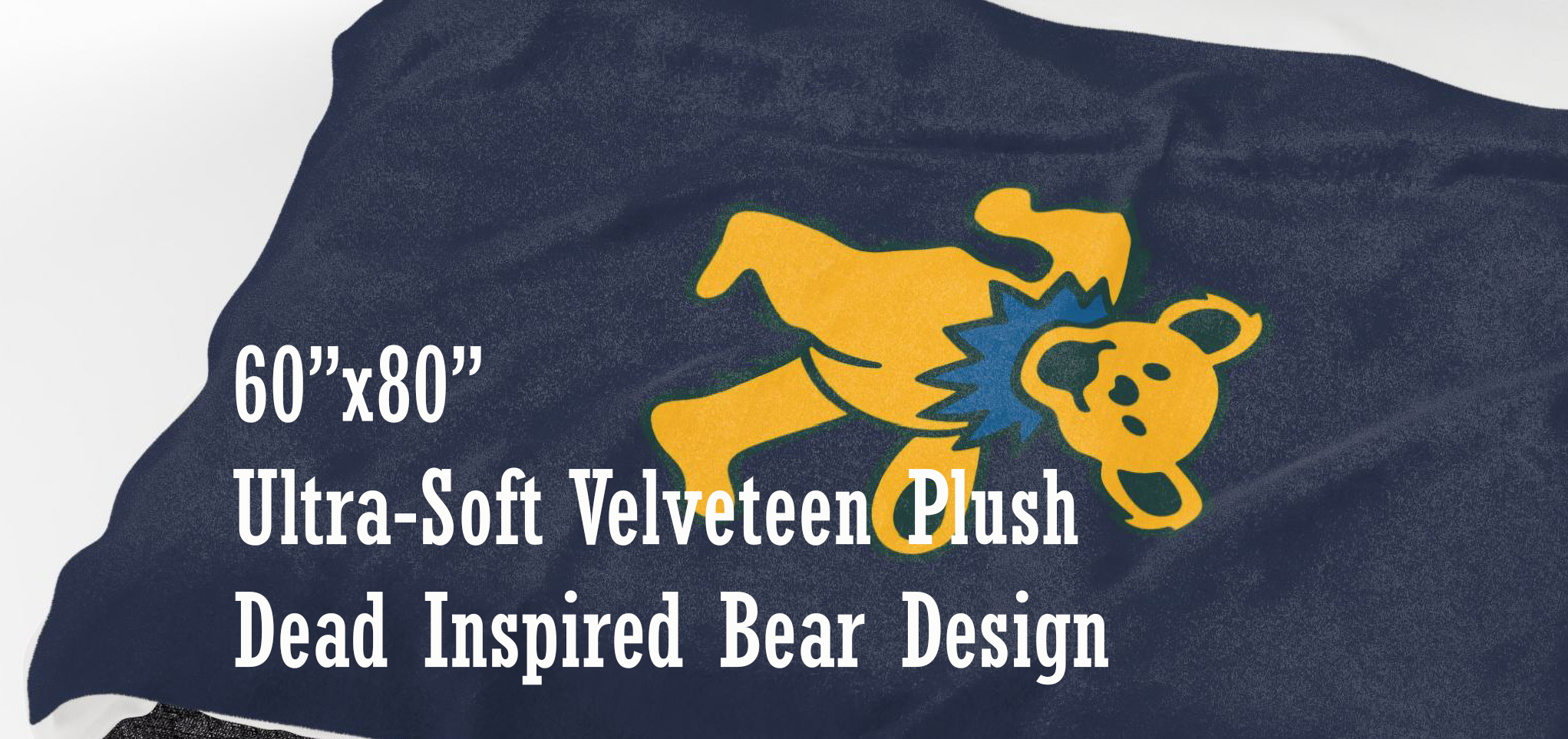 Grateful Dead Dancing Bear Blanket 60x80 | Ultra Soft Plush Jam Band Throw