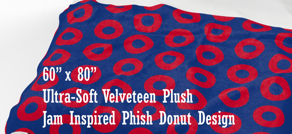 Phish Donut Plush Blanket 60x80 | Ultra Soft Velveteen Jam Band Throw | Cozy Concert Inspired Bedding