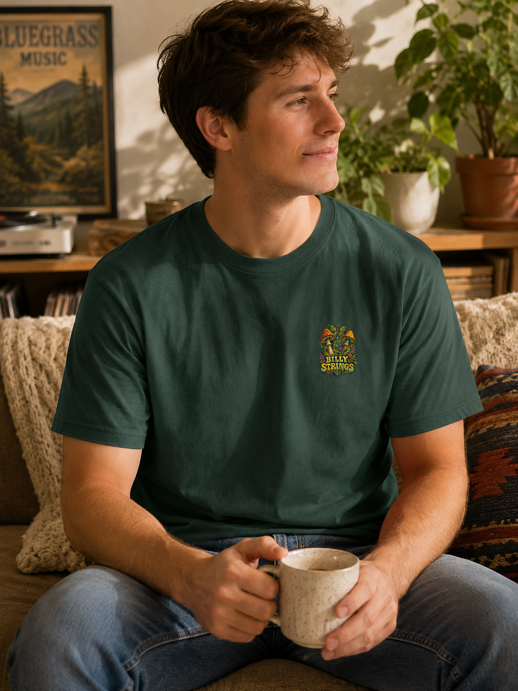 Billy Strings Shirt | Psychedelic Left Chest Tee | Trippy Bluegrass Gift